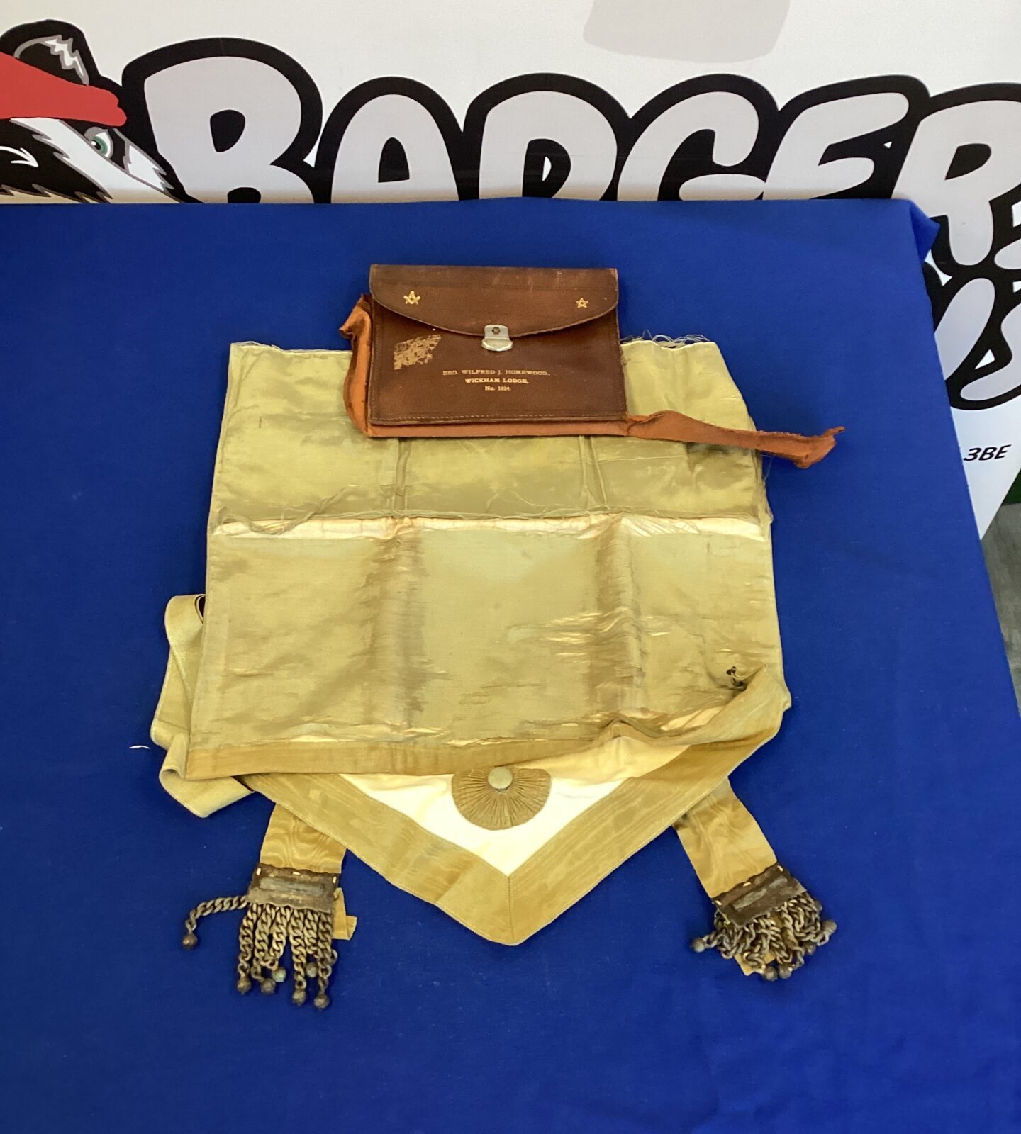 Wickham Masonic Lodge Apron with leather case