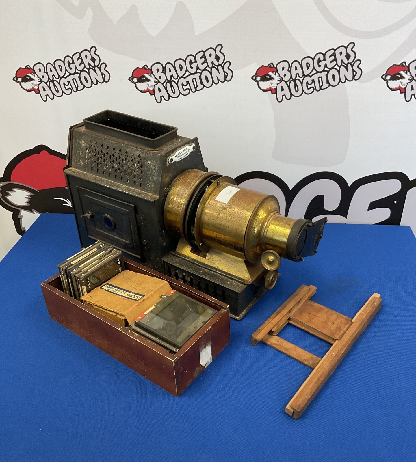 Merkelbach & co magic lantern projector with glass slides