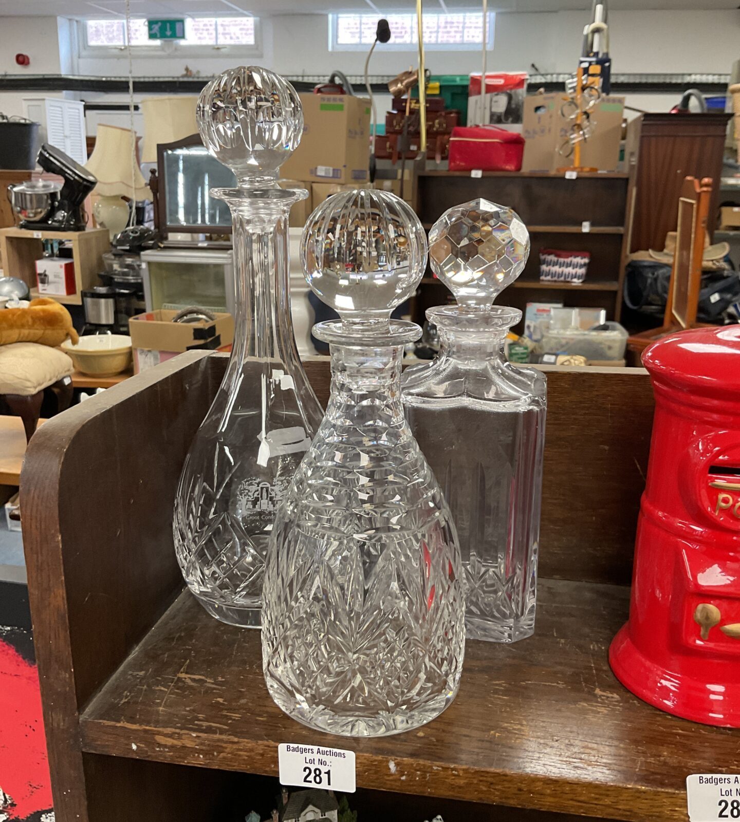 Three crystal decanters