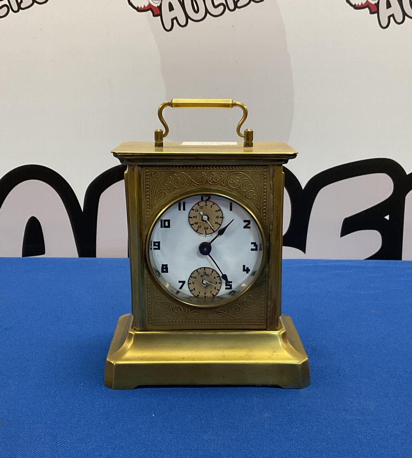 brass german musical alarm carriiage clock working with key