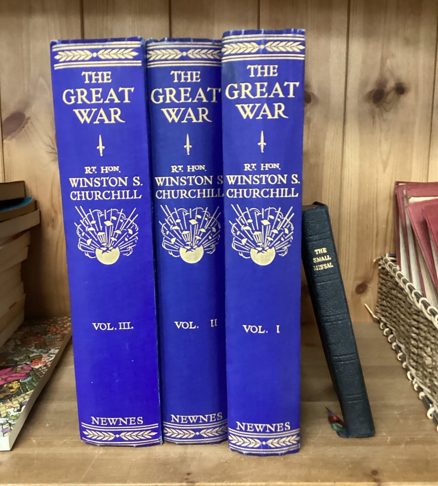 Three volumes of winston Churchill’s the great war & vintage copy of the small missal