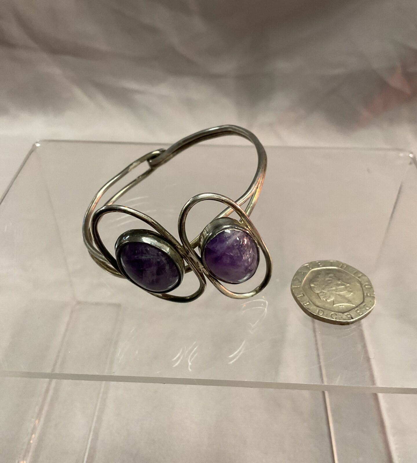 Silver amethyst bracelet