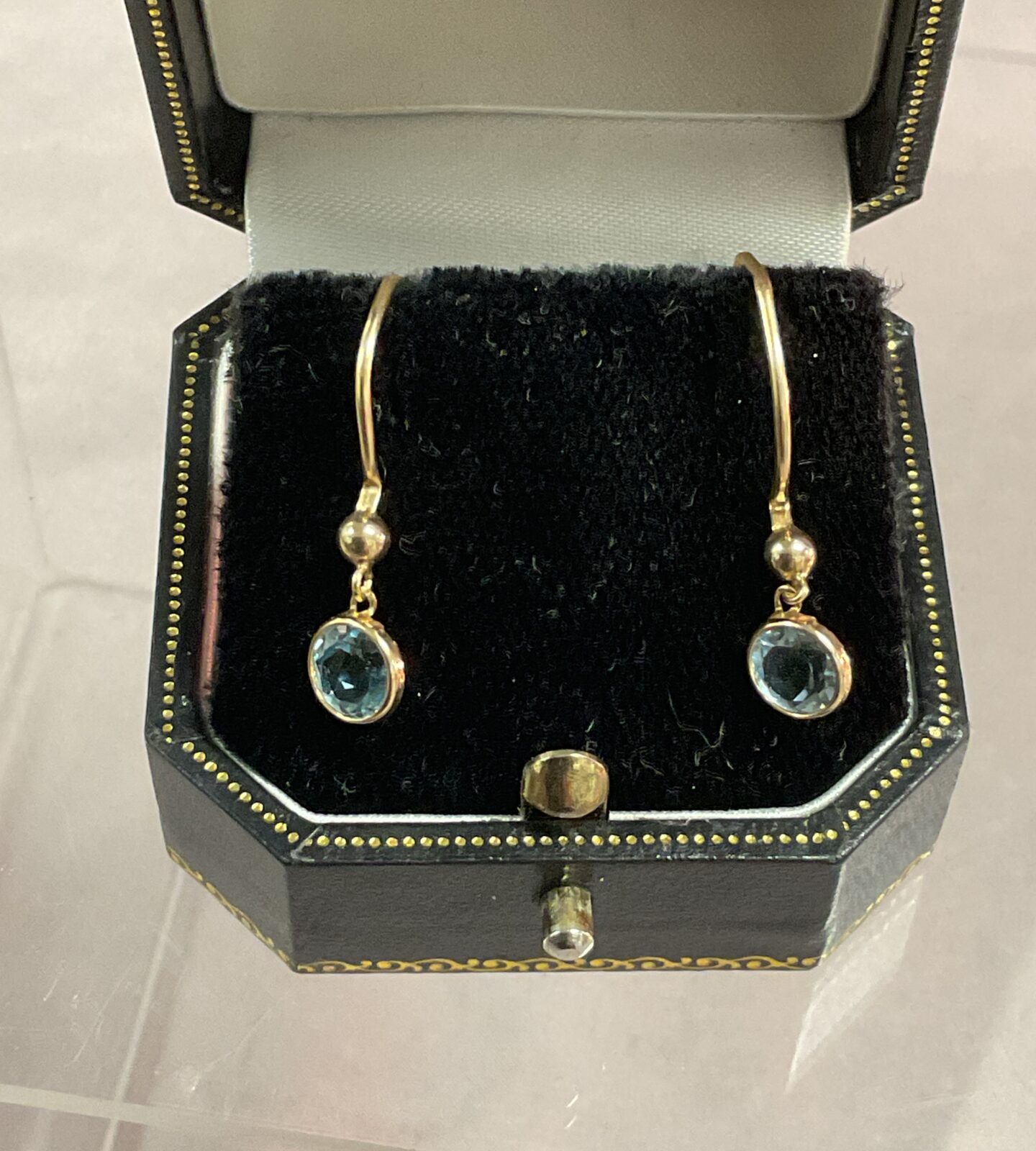 Pair of 14ct Gold Aquamarine earrings Xrf Tested
