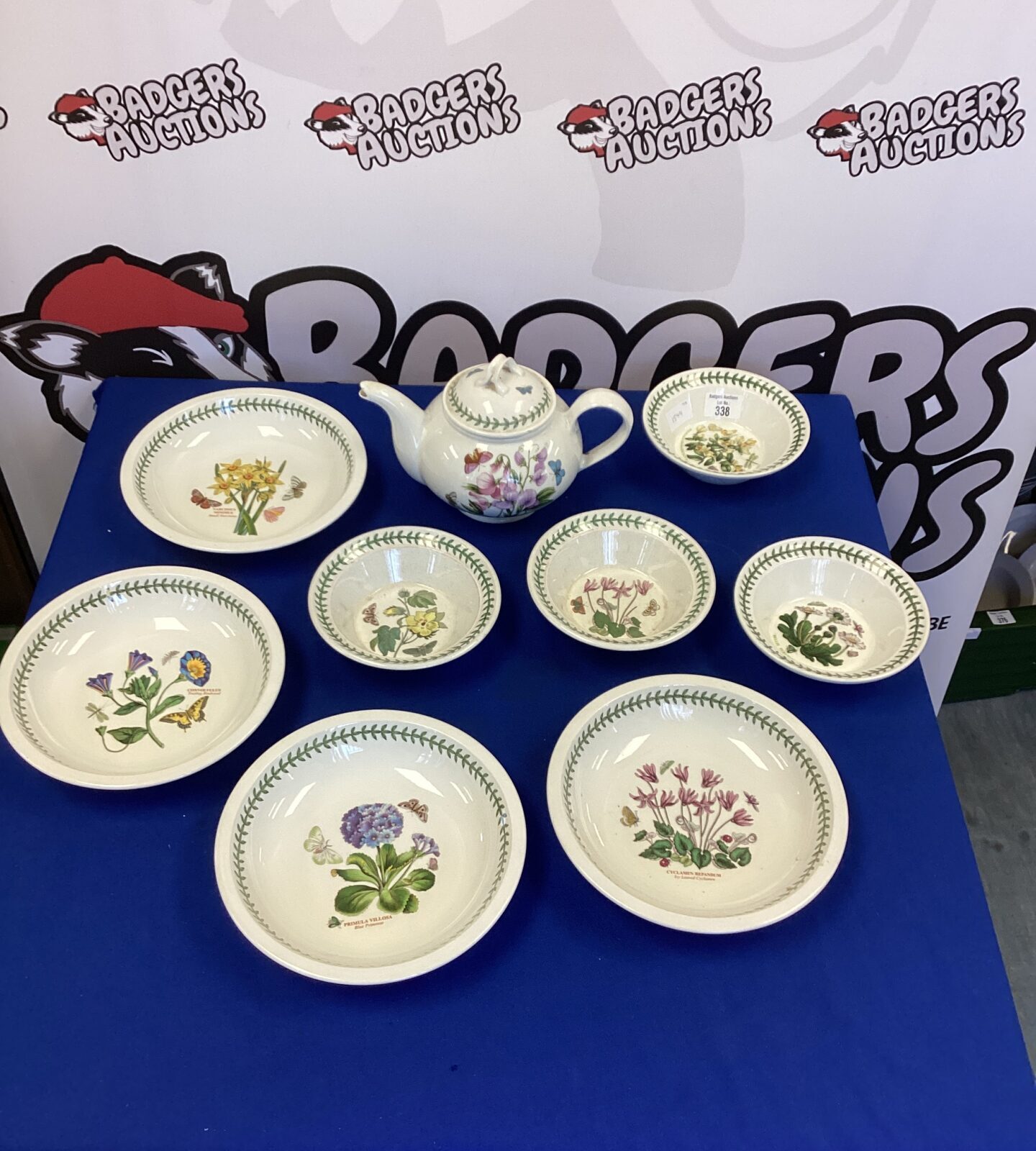 Selection of Portmeirion Bowls and dishes with TeaPot