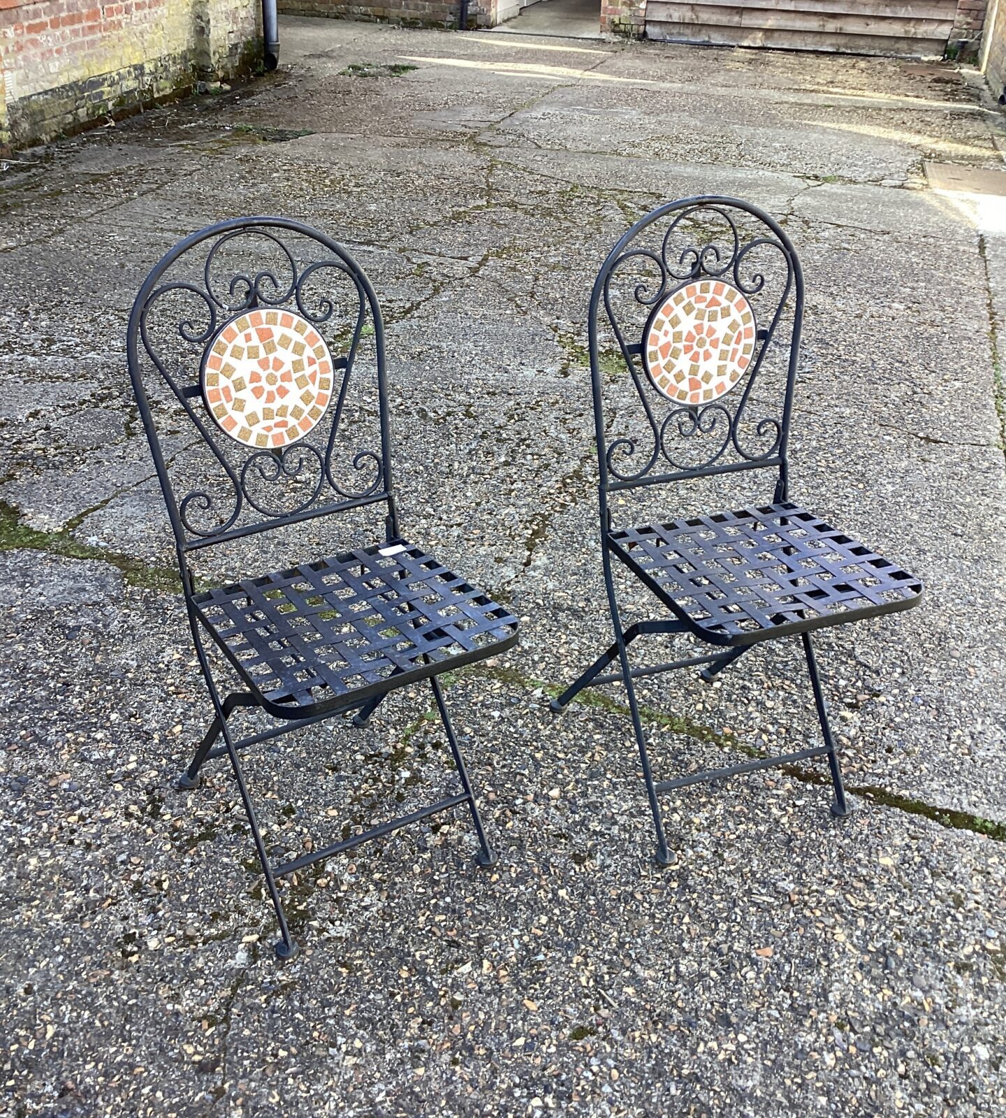Two metal garden Chairs