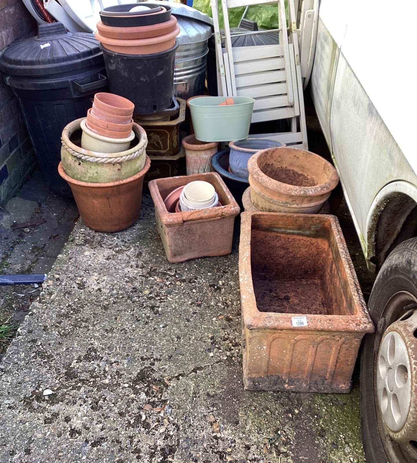 Large quantity of garden planters and pots