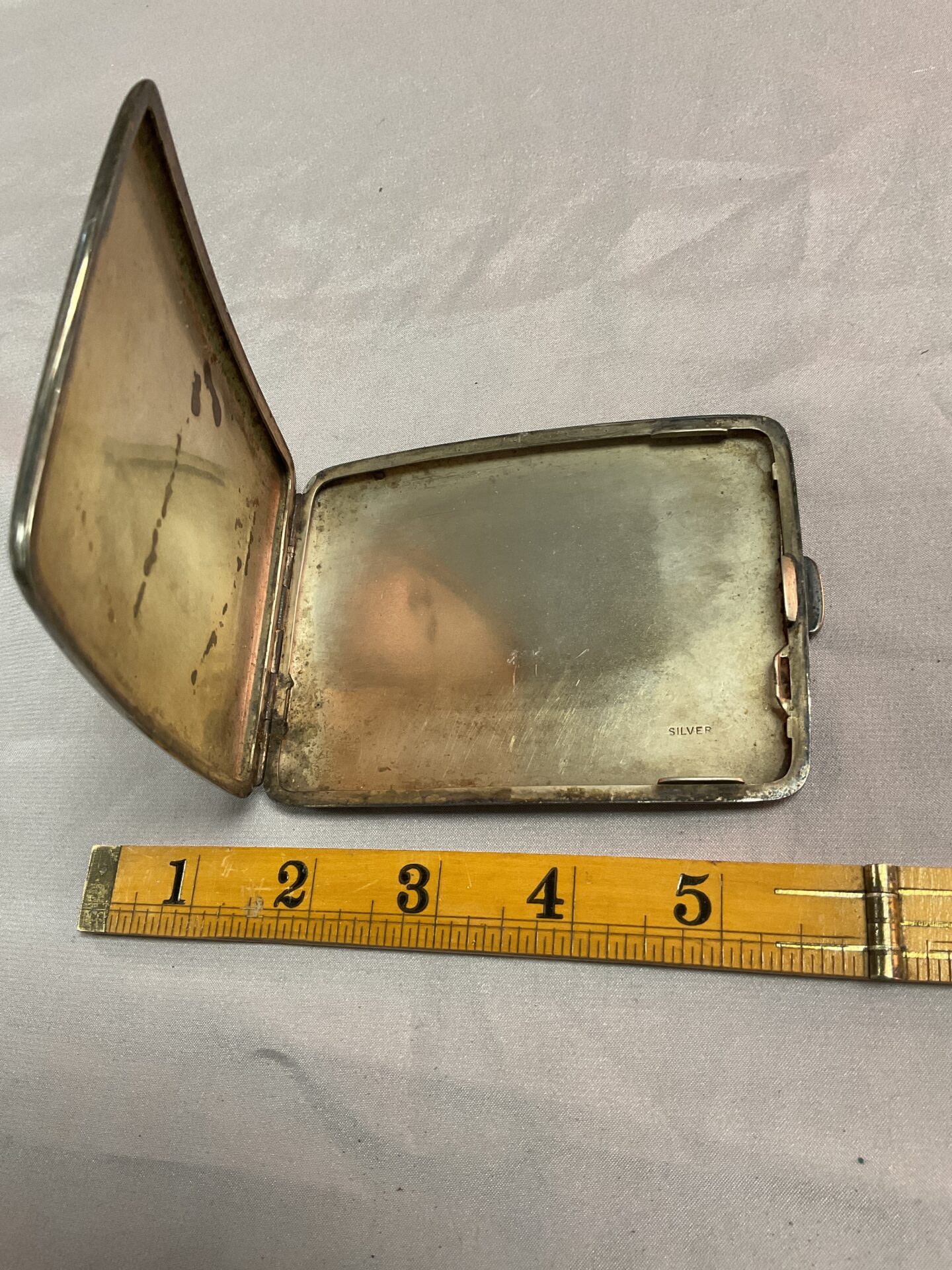 Vintage silver cigarette case 137g - Image 2