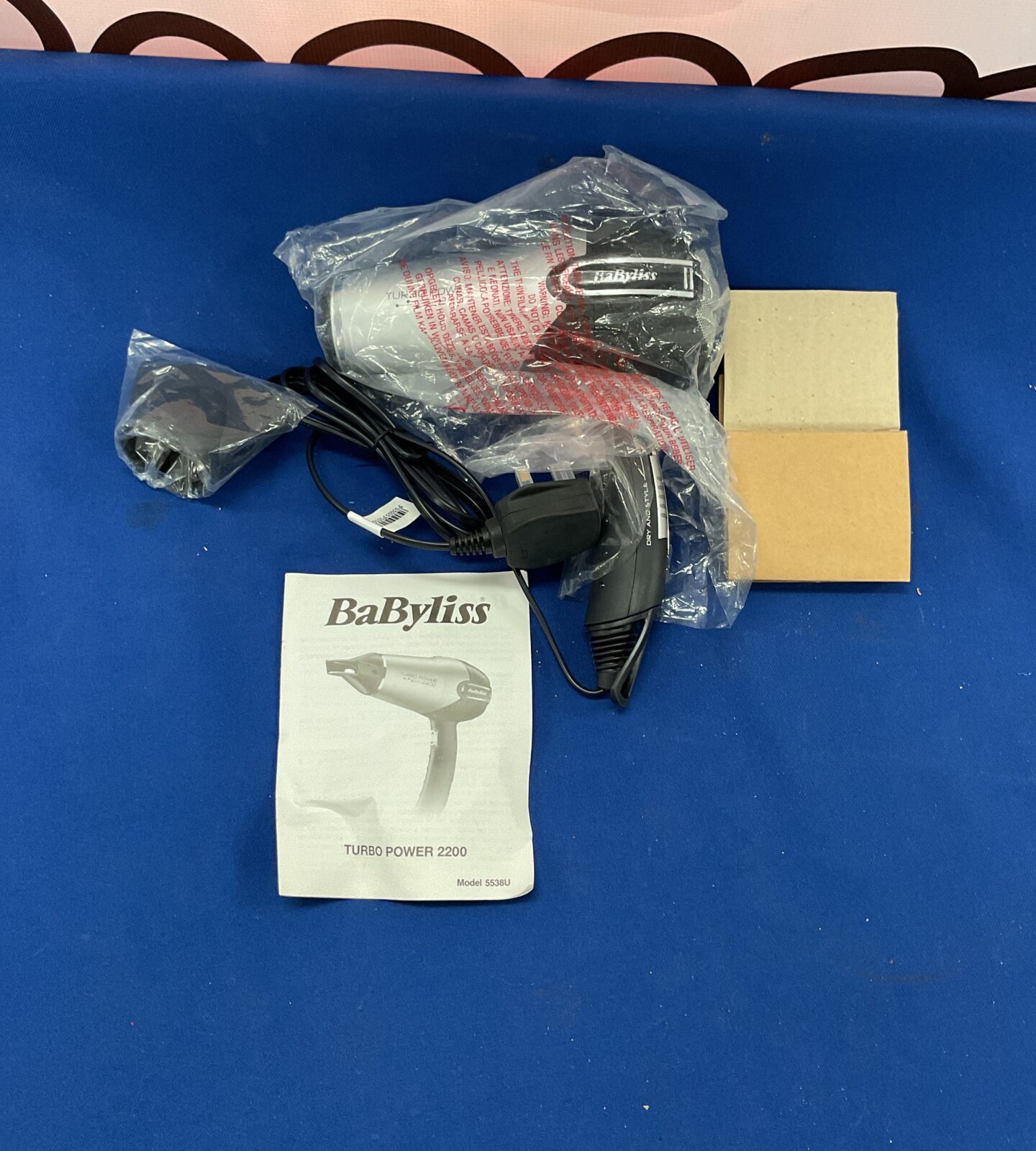New and sealed Babyliss turbo power 2200 hairdryer with manual