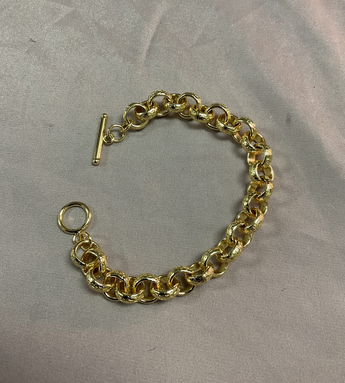 Gold plated 9inch mens belcher bracelet