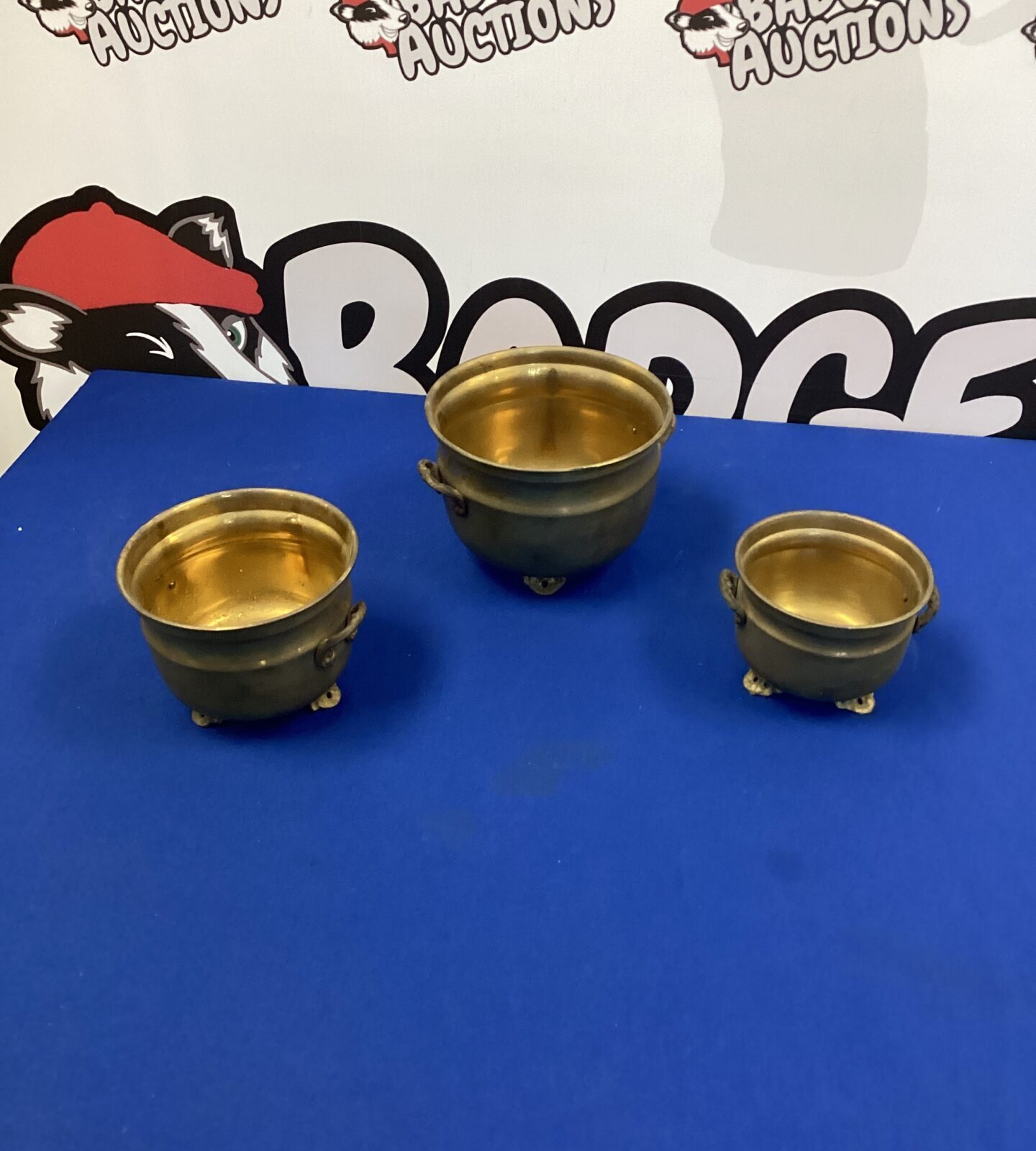 Three Brass Flower pot holders