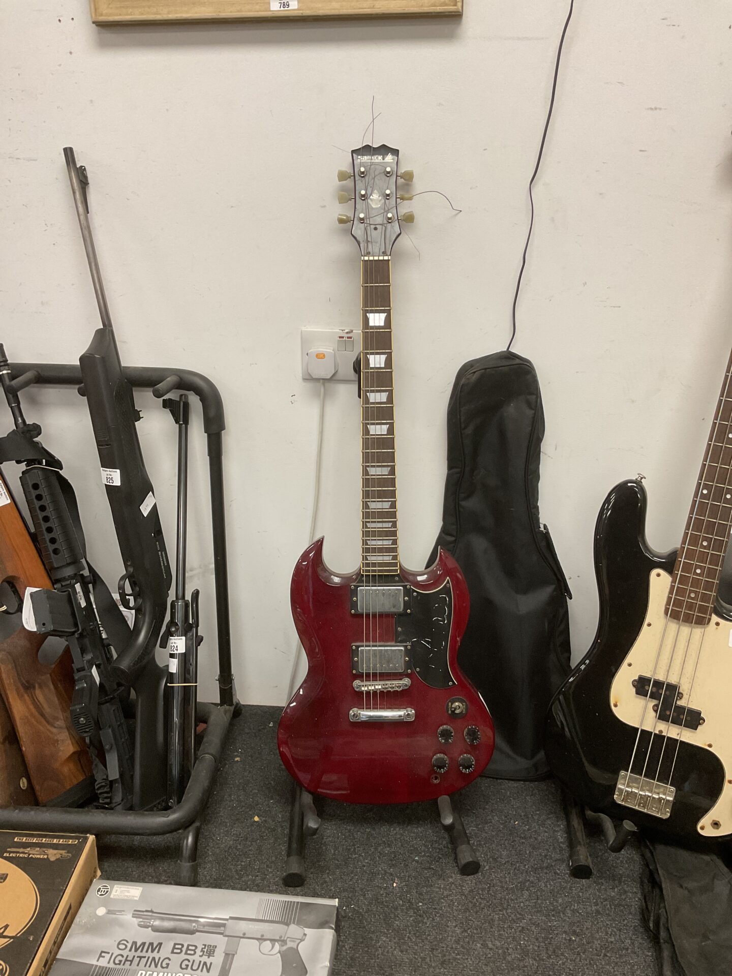 Red samick electric guitar