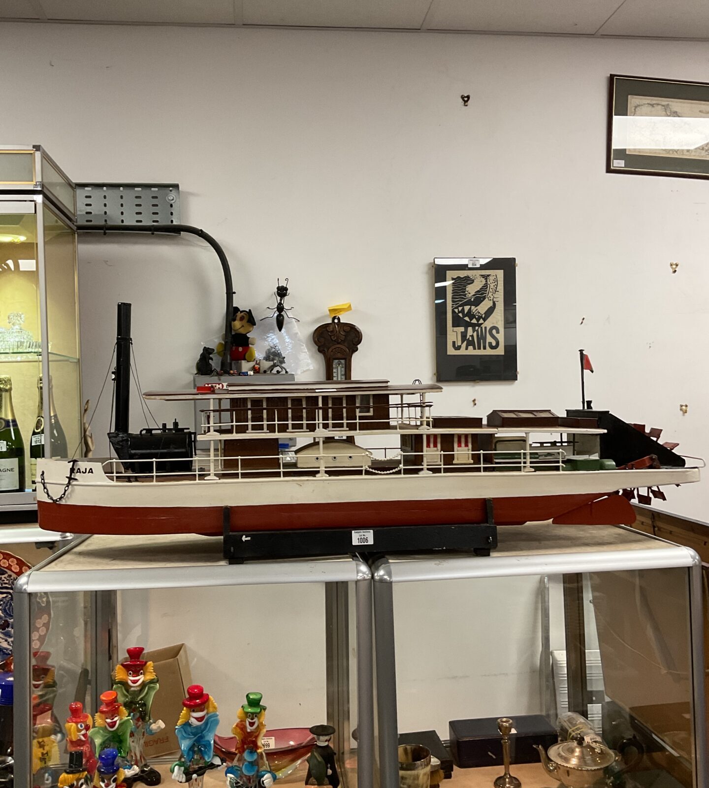 Large raja remote control paddle steamer model boat with futaba control system