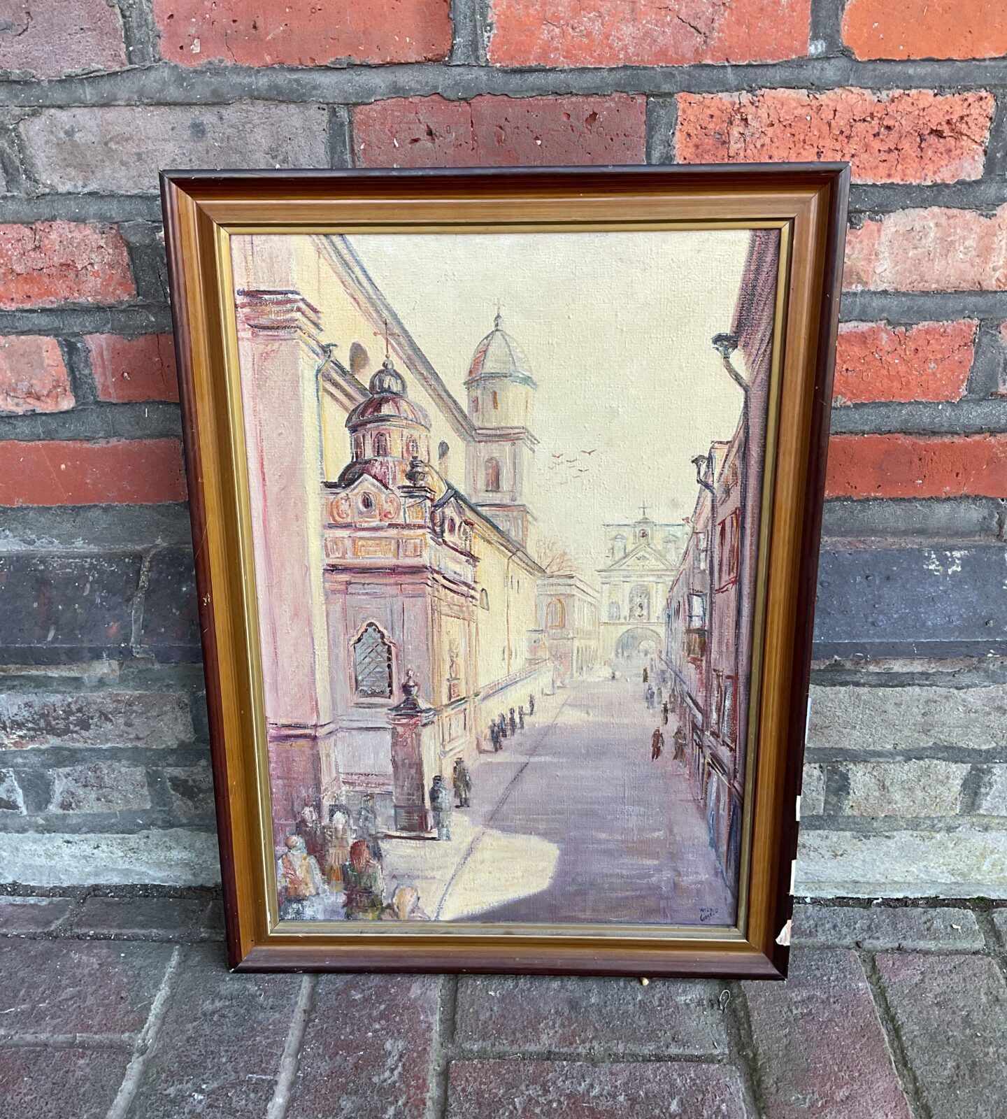 Goye wilno signed oil painting of a continental street scene