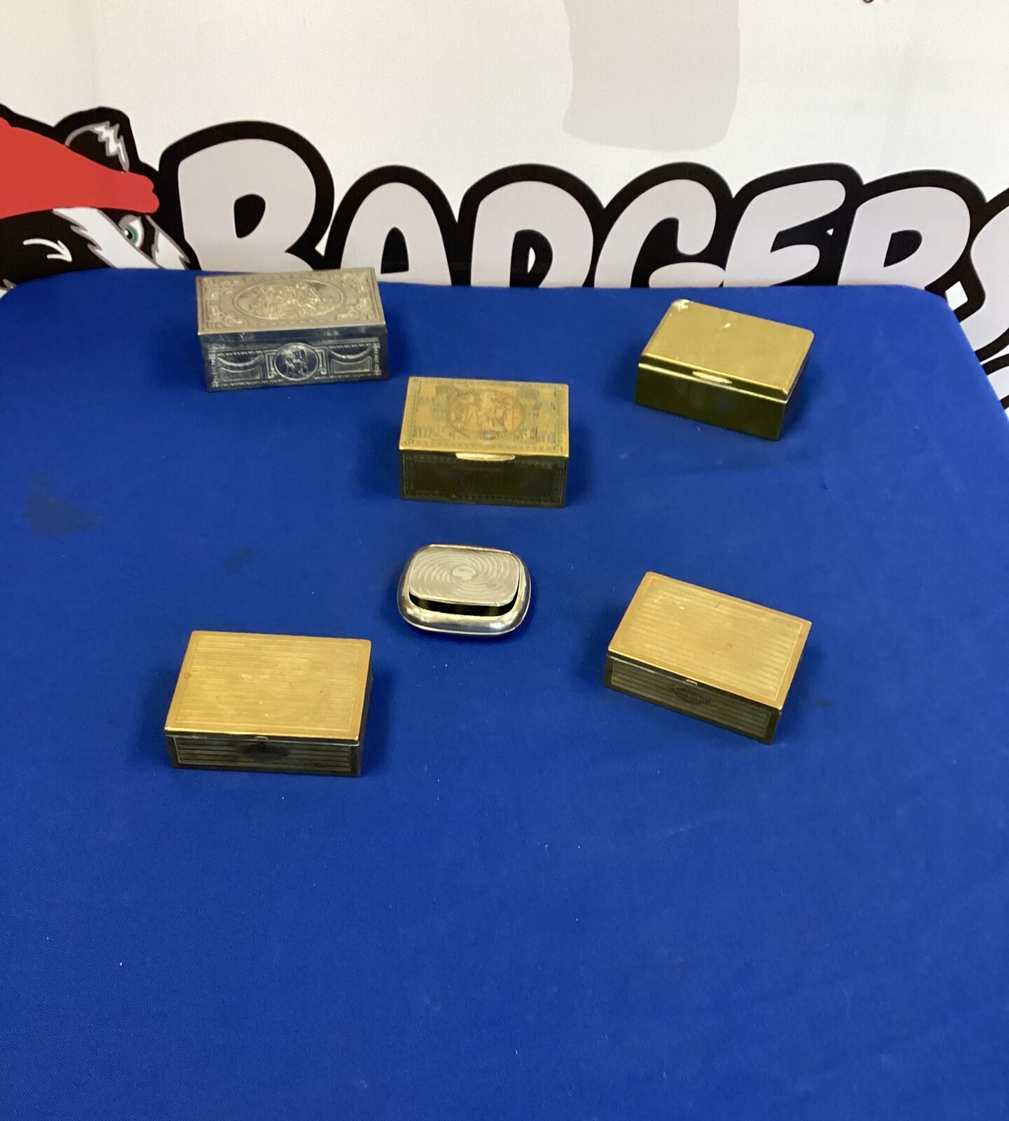 Six Decorative Cigarette Boxes including state express