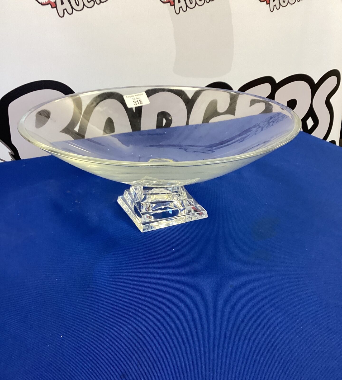 Large Pedestal Crystal Bowl Center Piece