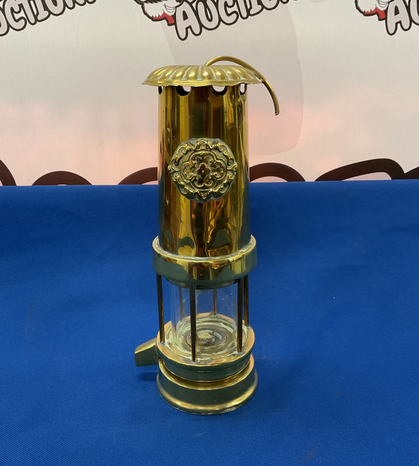 Decorative brass welsh miners lamp