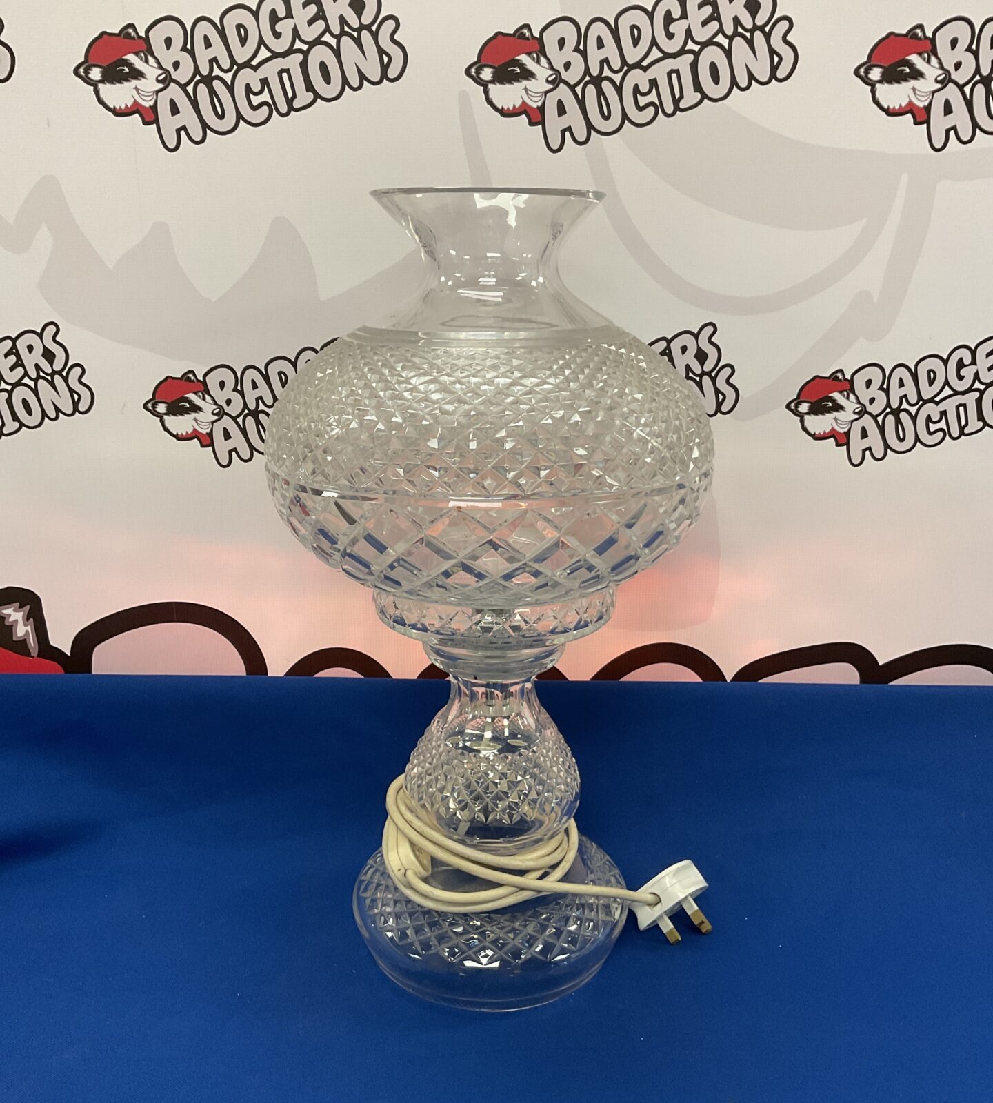 Large vintage irish crystal table lamp