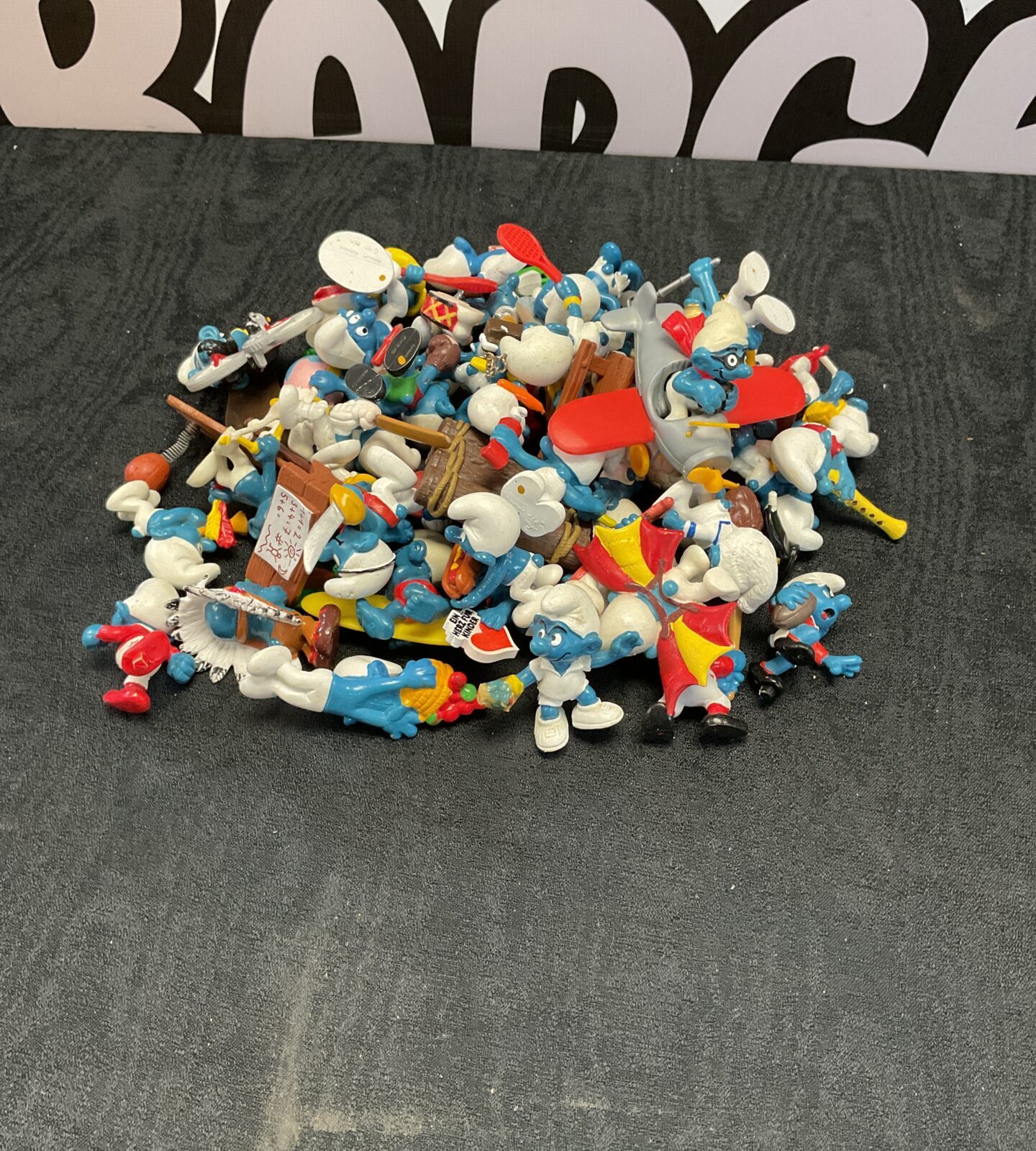 Collection of vintage schleich smurfs figurines