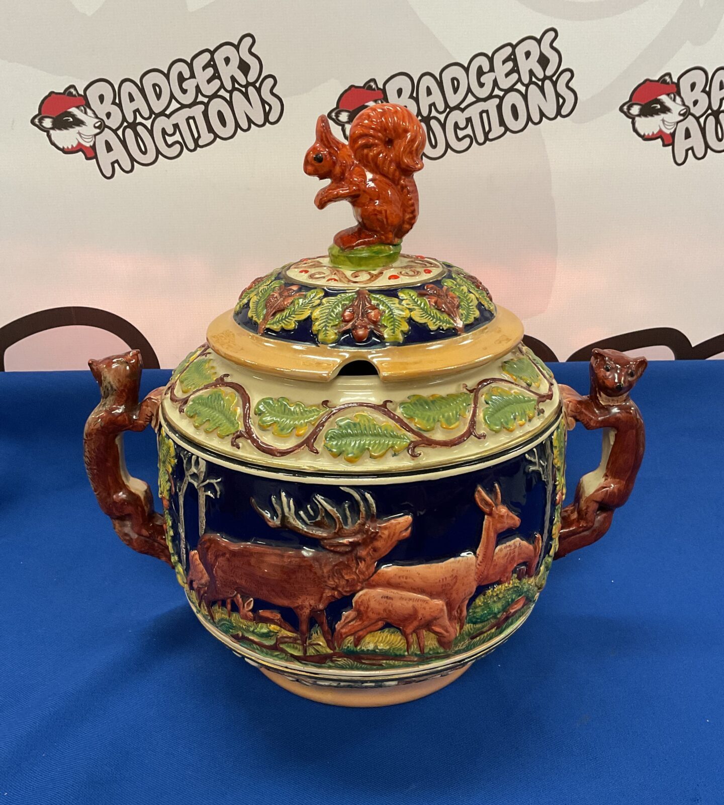 Gerz 1862 german punch bowl with stag & boar design