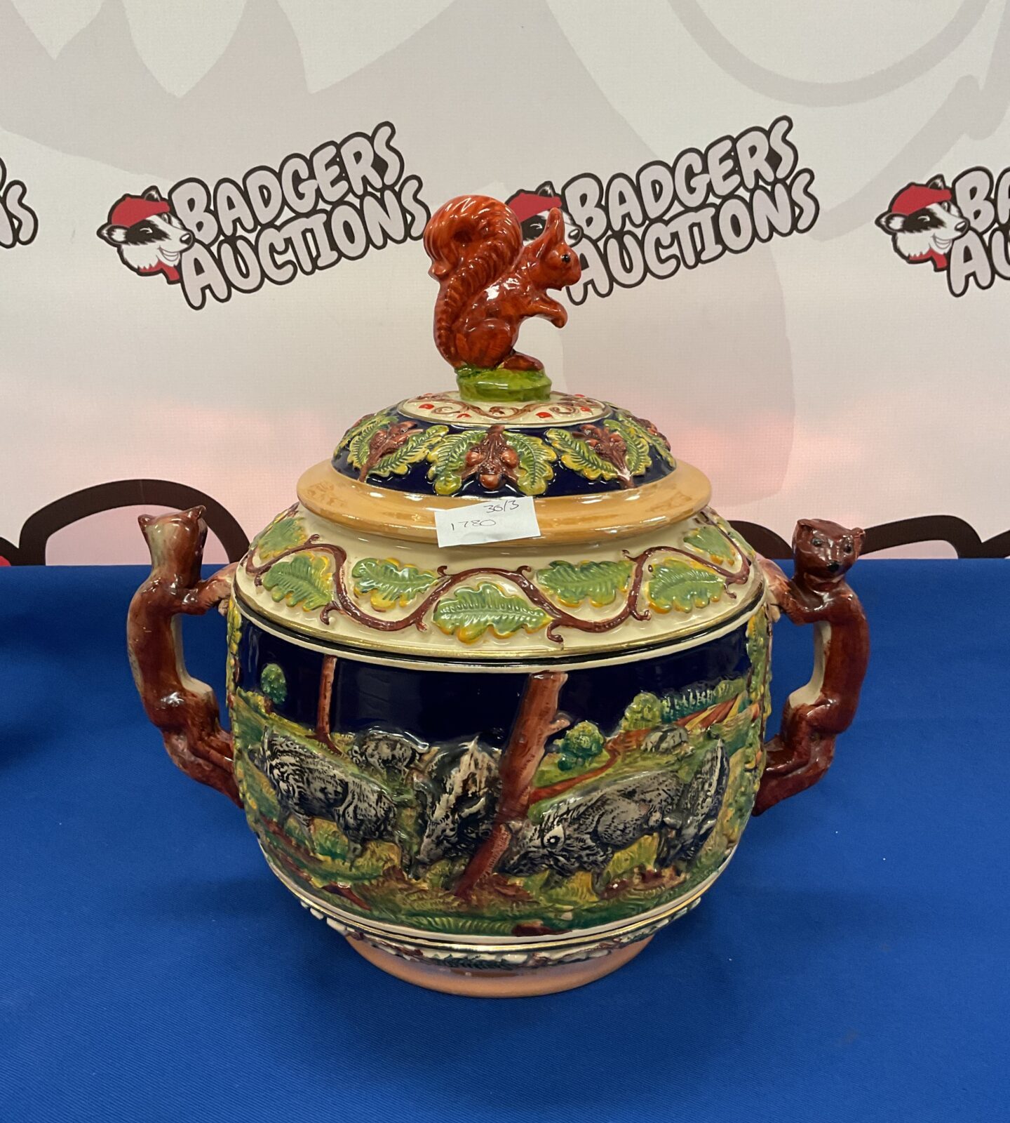 Gerz 1862 german punch bowl with stag & boar design - Image 2