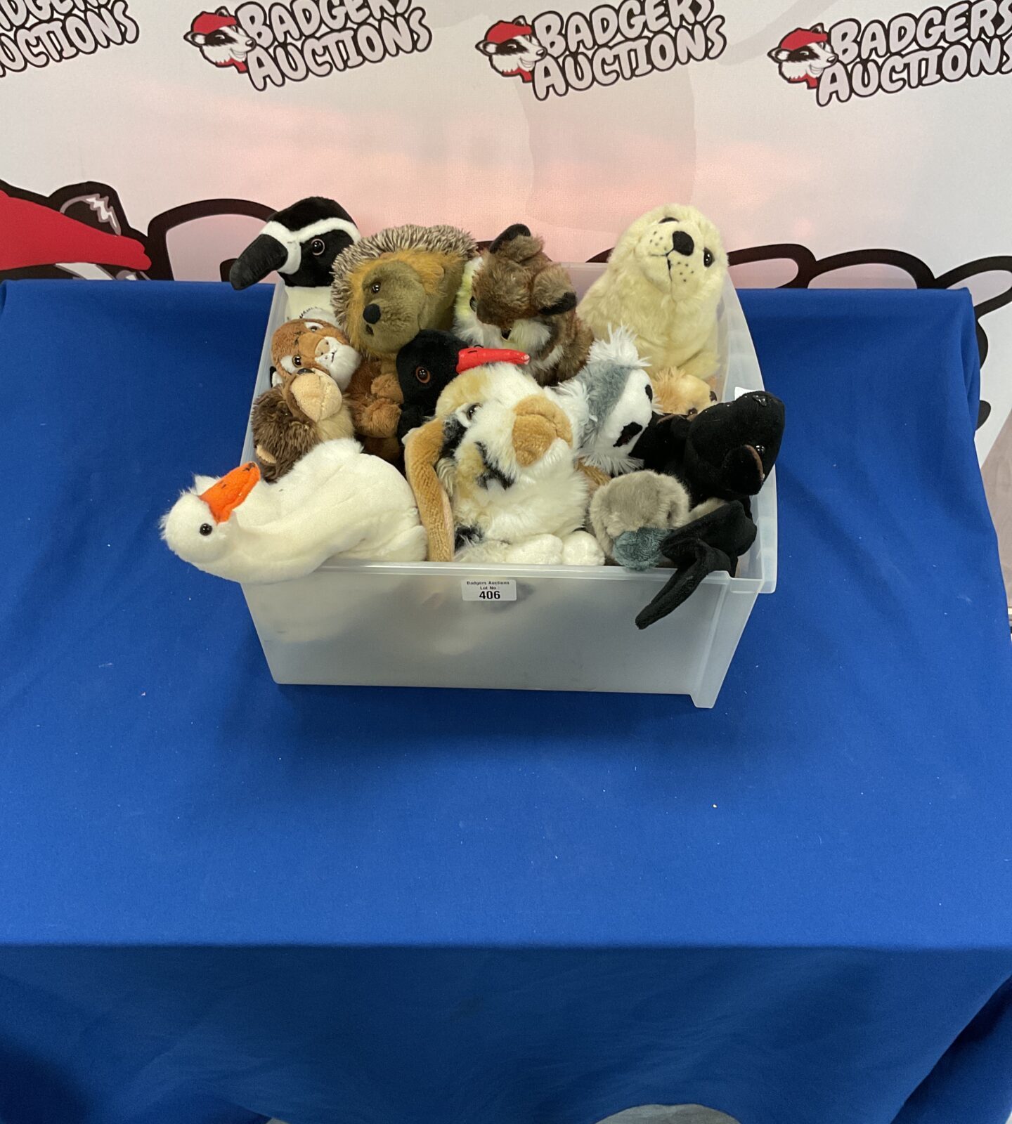 Box of soft wildlife teddies