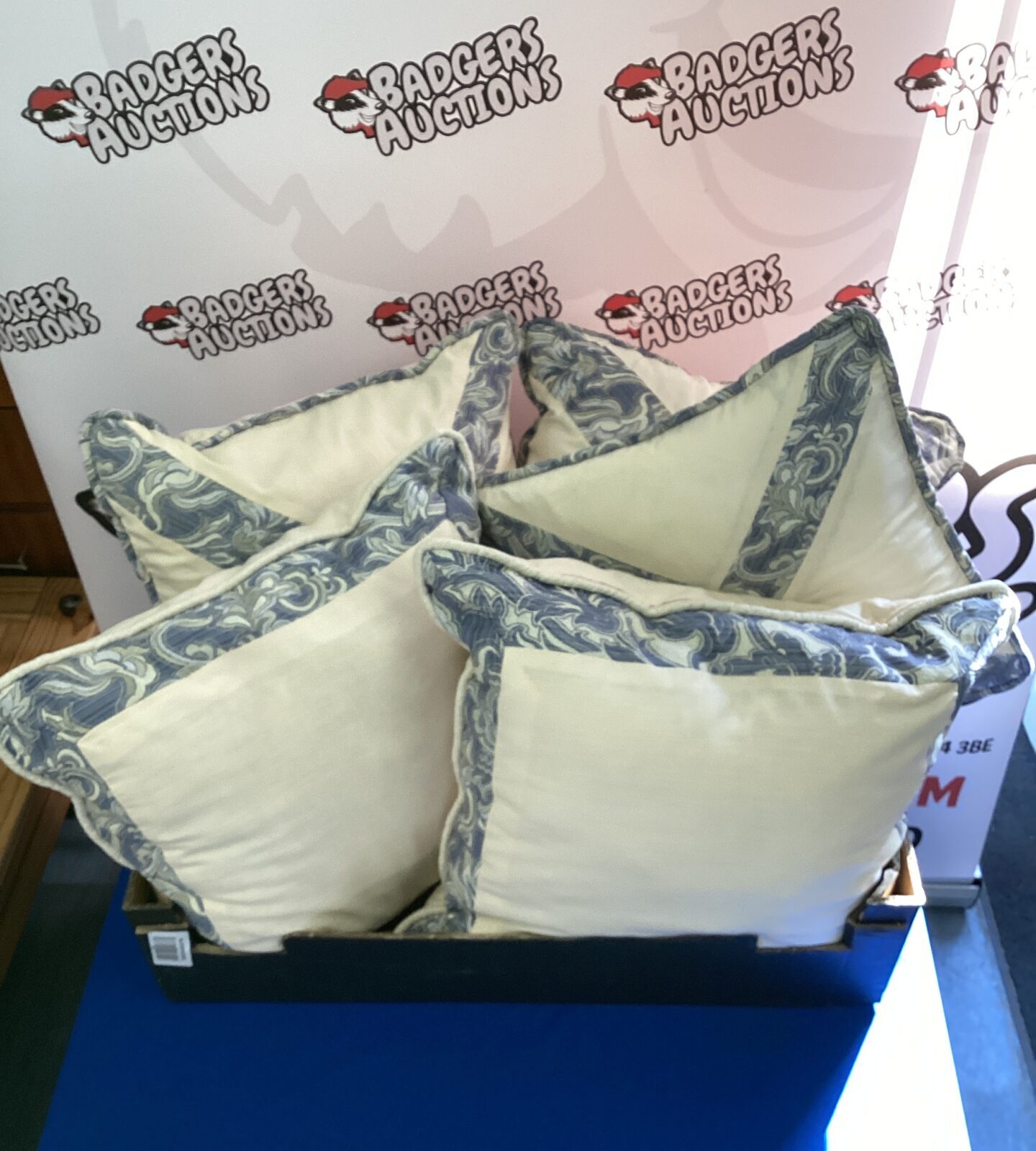 Five sofa cushions