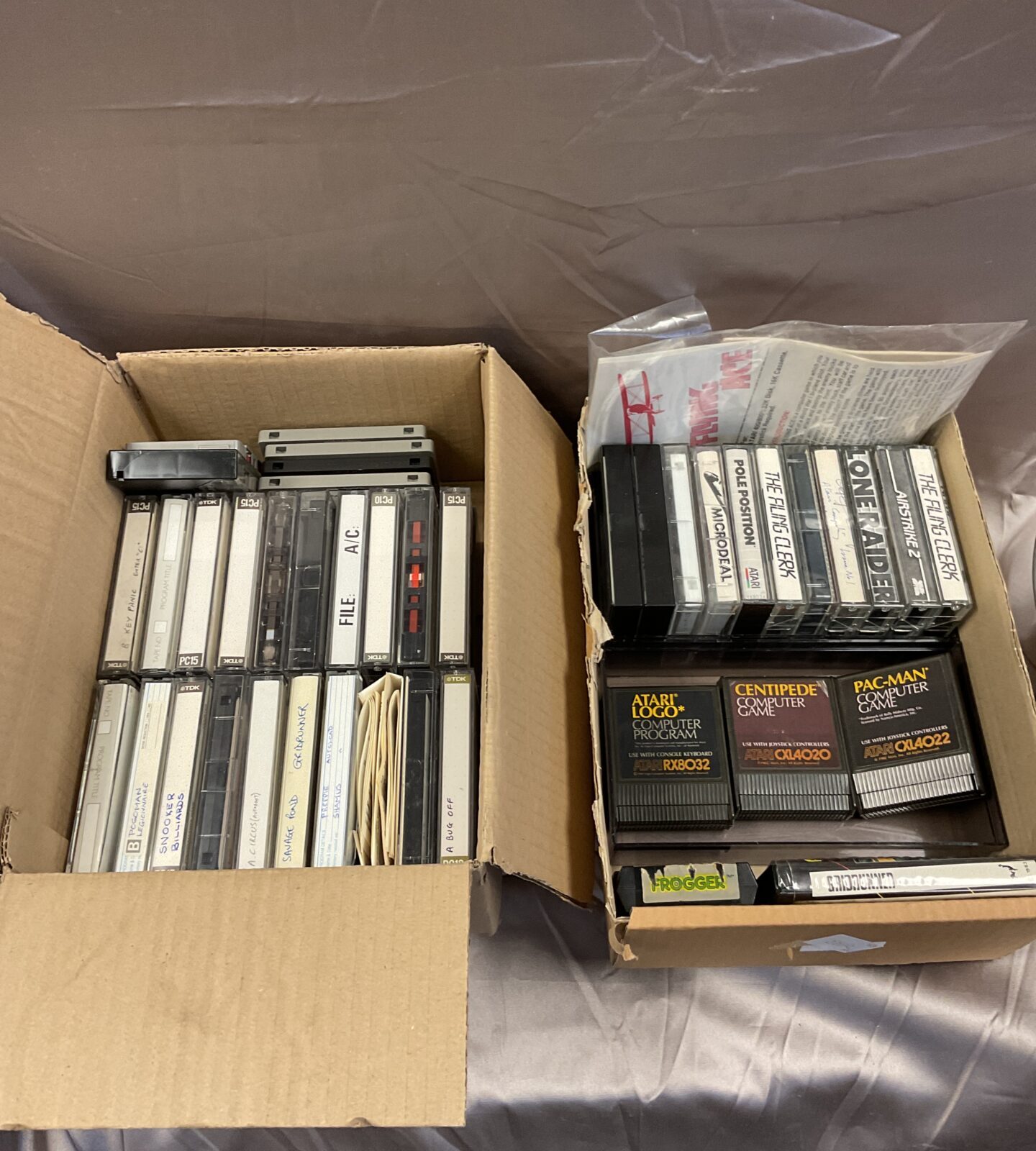 Collection of atari cassette & cartridge games