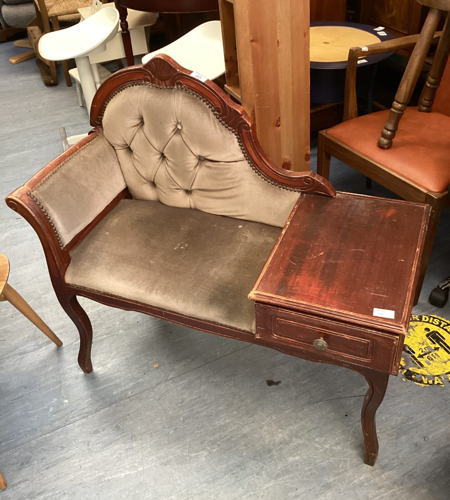 Vintage mahogany telephone table