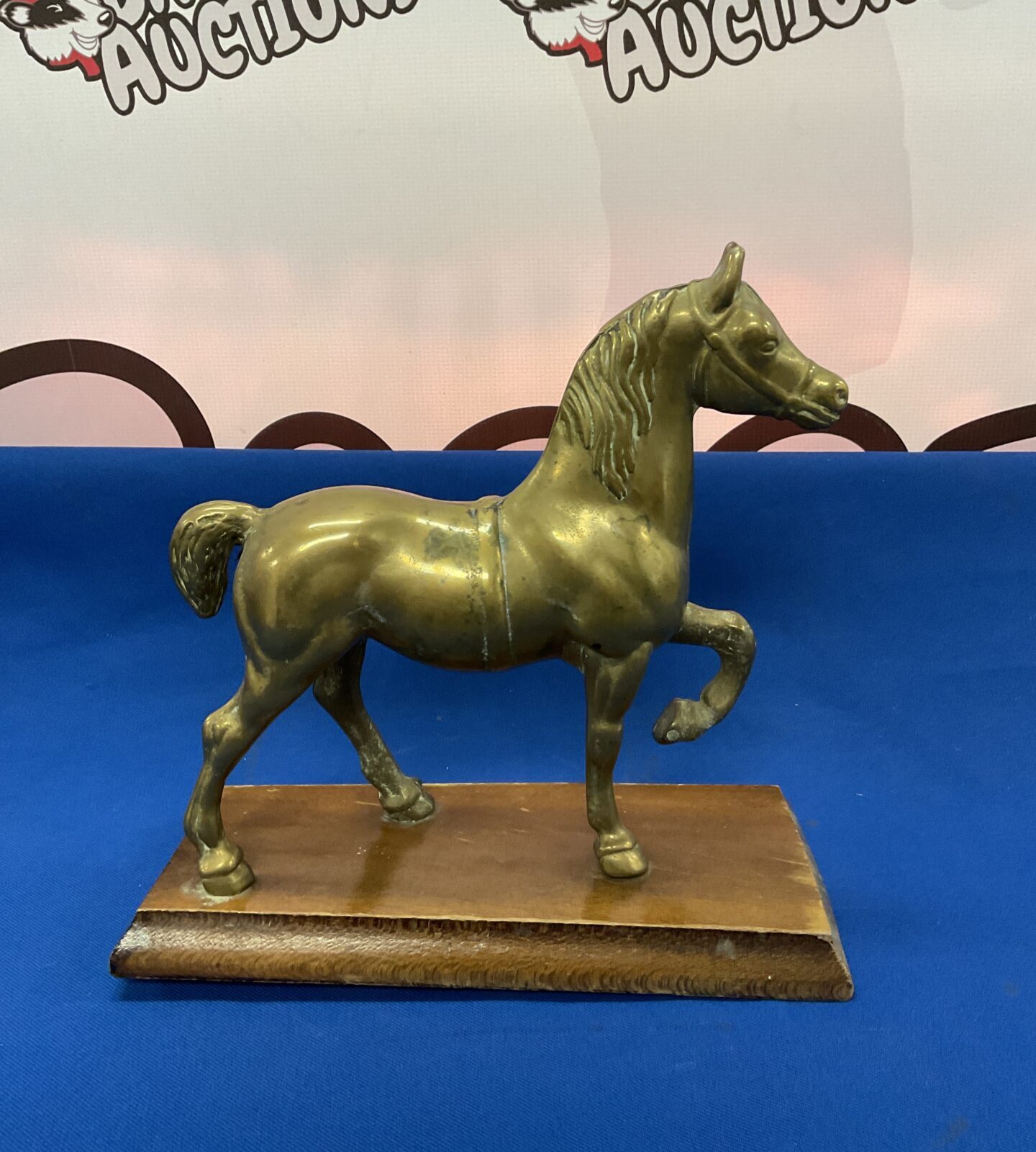 Mid century brass sculpture of a horse
