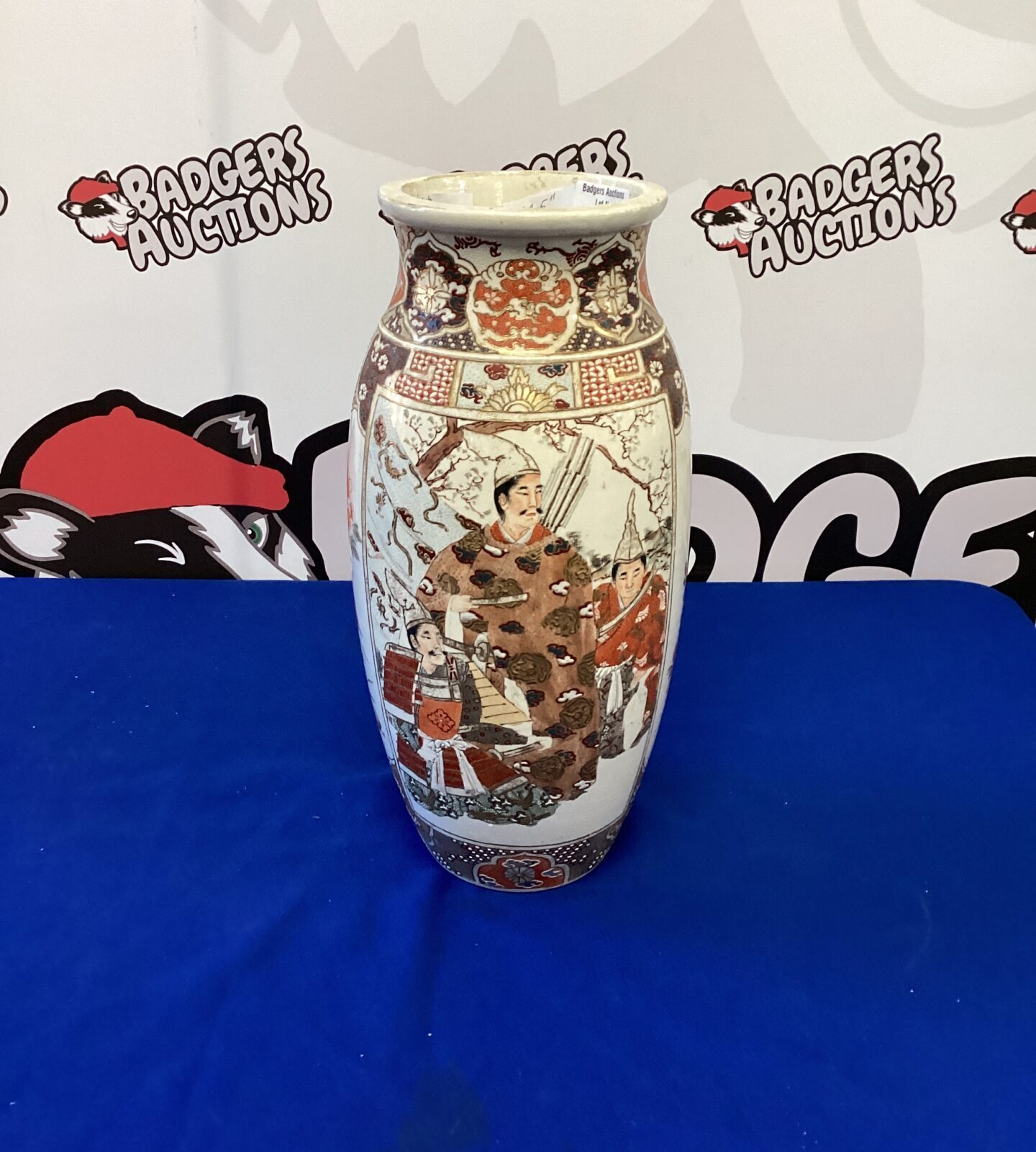 Vintage japanese satsuma porcelain vase 14” Tall