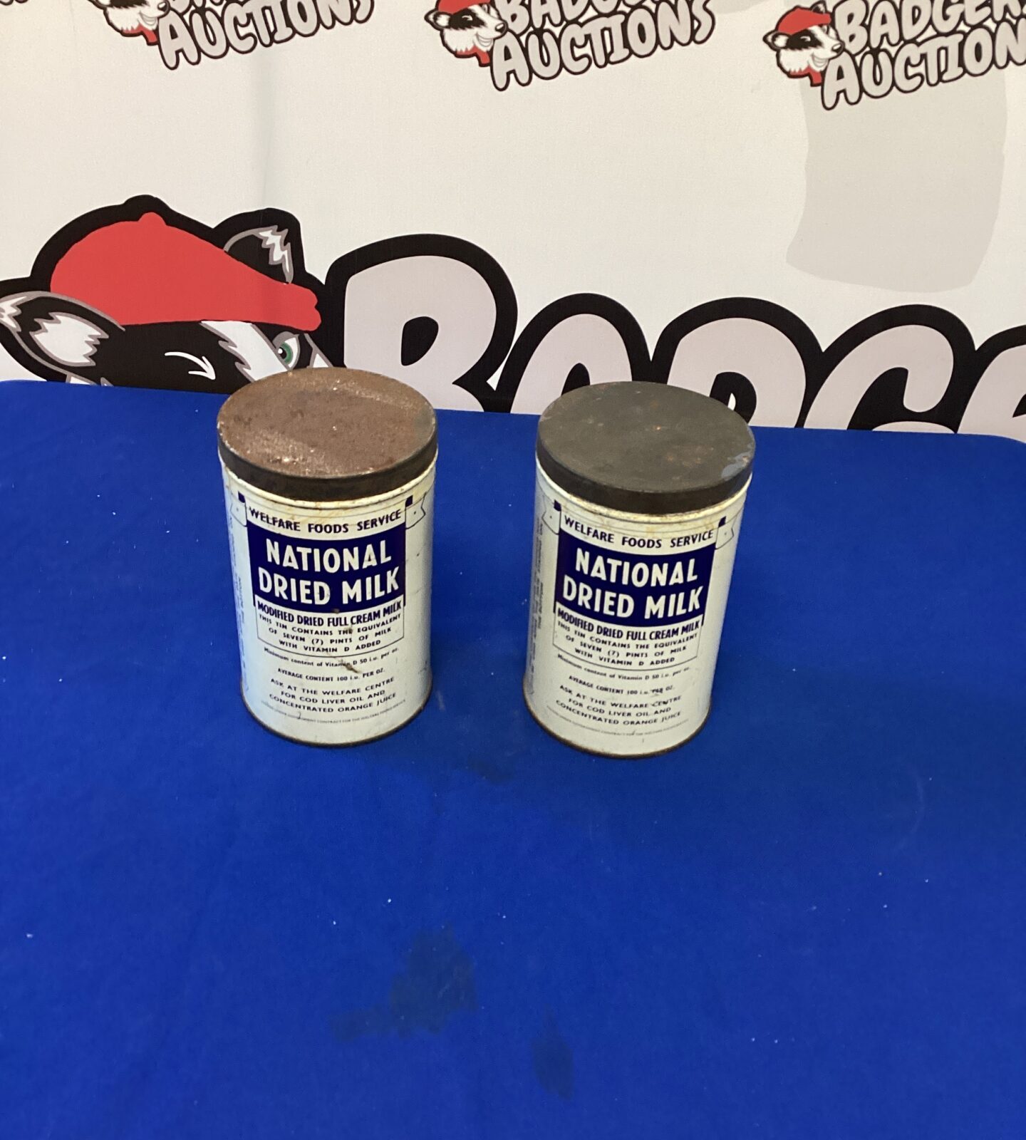 Two vintage National Dried  Milk Tins
