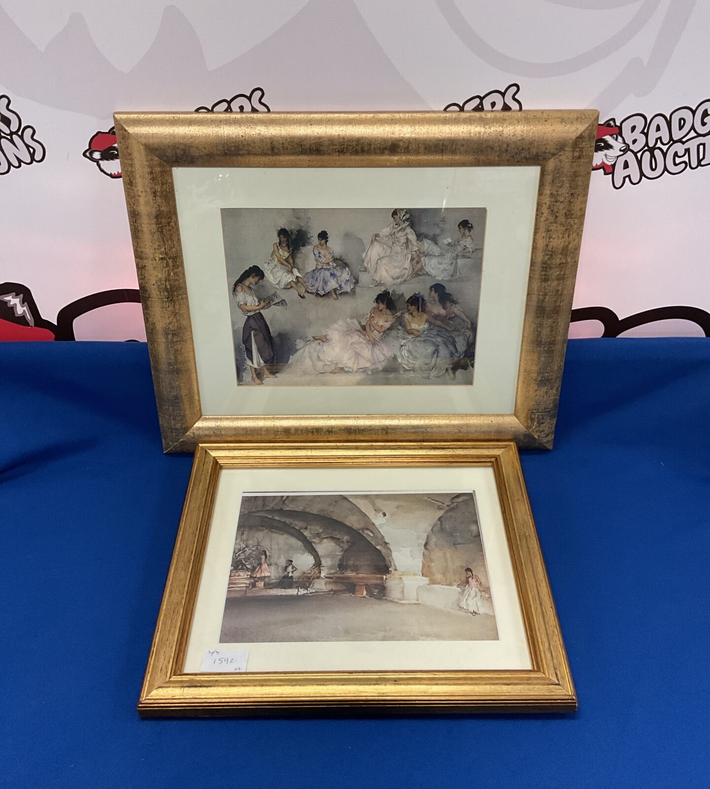 Two sir William Russell flint framed prints of dancers