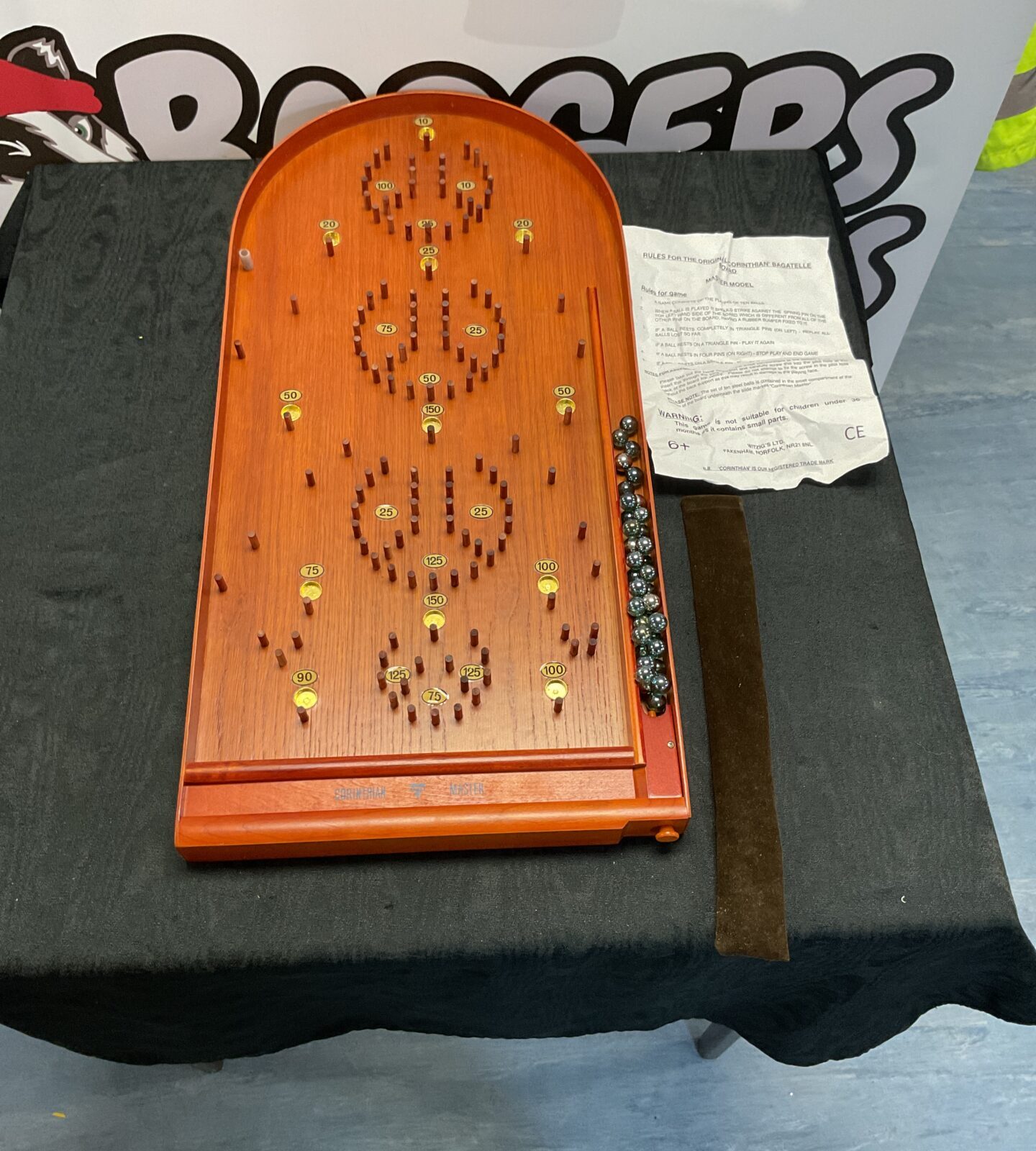 Abbey Corinthian master Bagatelle board with marbles boxed