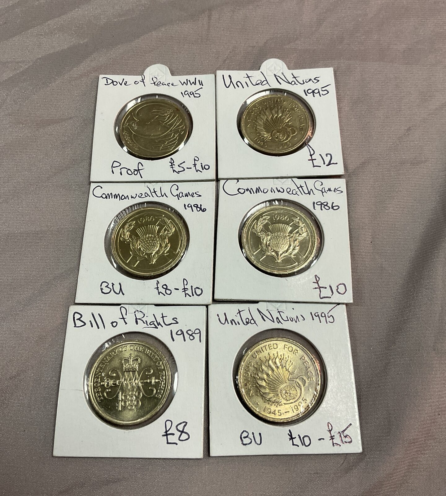 six Uncirculated £2 Coins Inc commonwealth games
