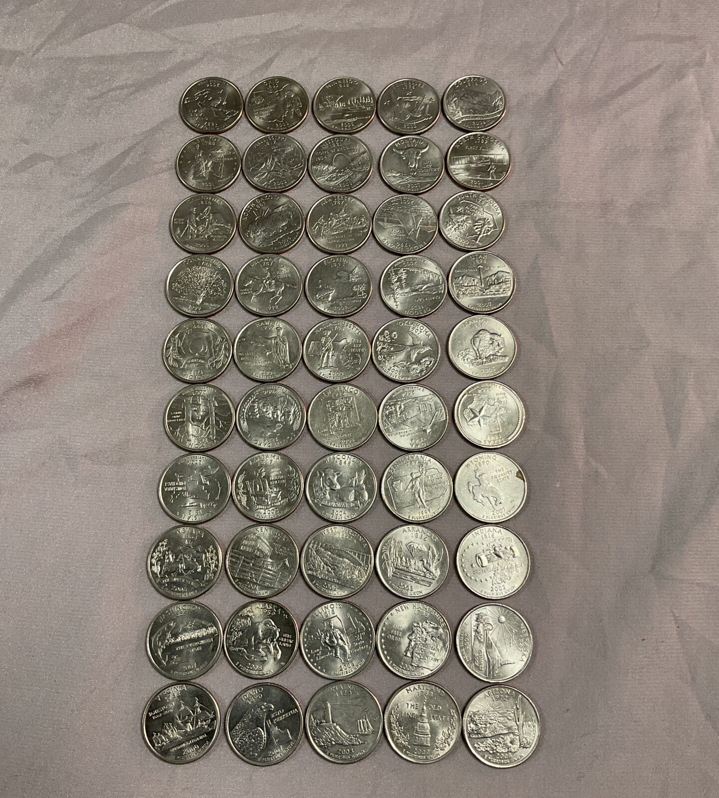 All 50 us state mint quarters coins