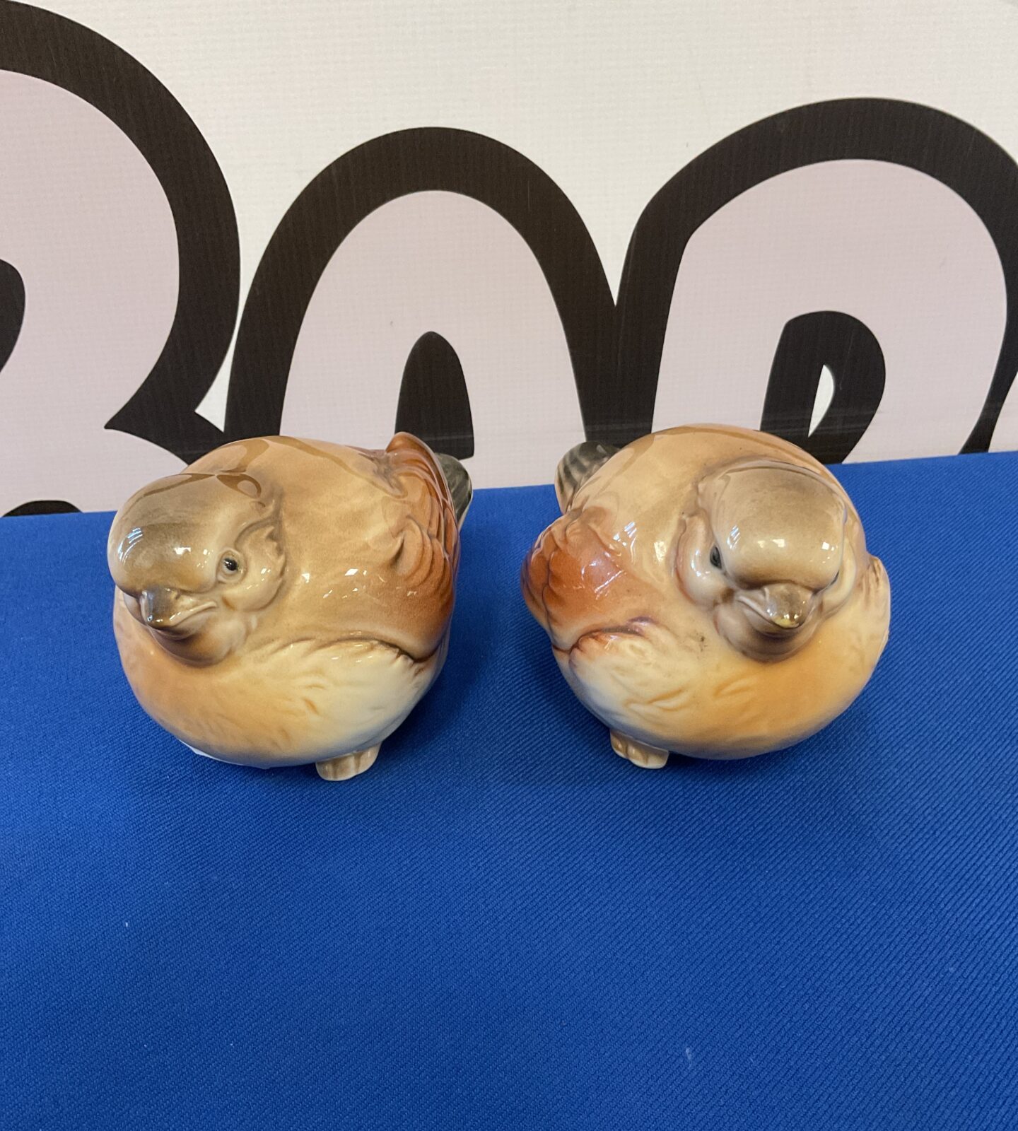 Pair of otagiri japanese porcelain sparrow fledgling ornaments