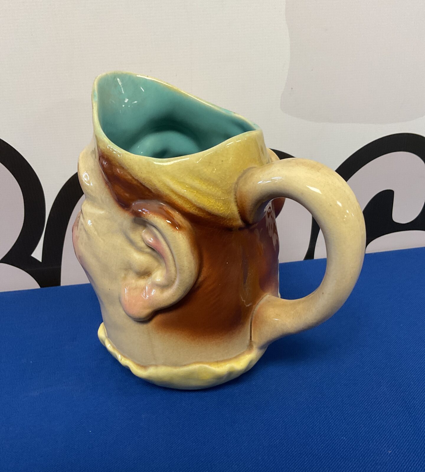 Antique Sarreguemines majolica character jug - Image 2