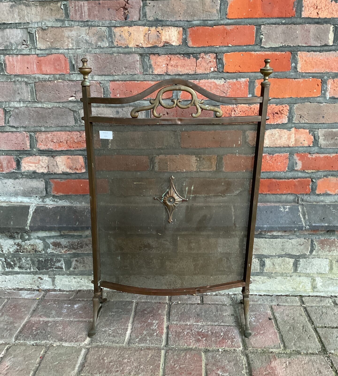 Antique copper & brass fire screen