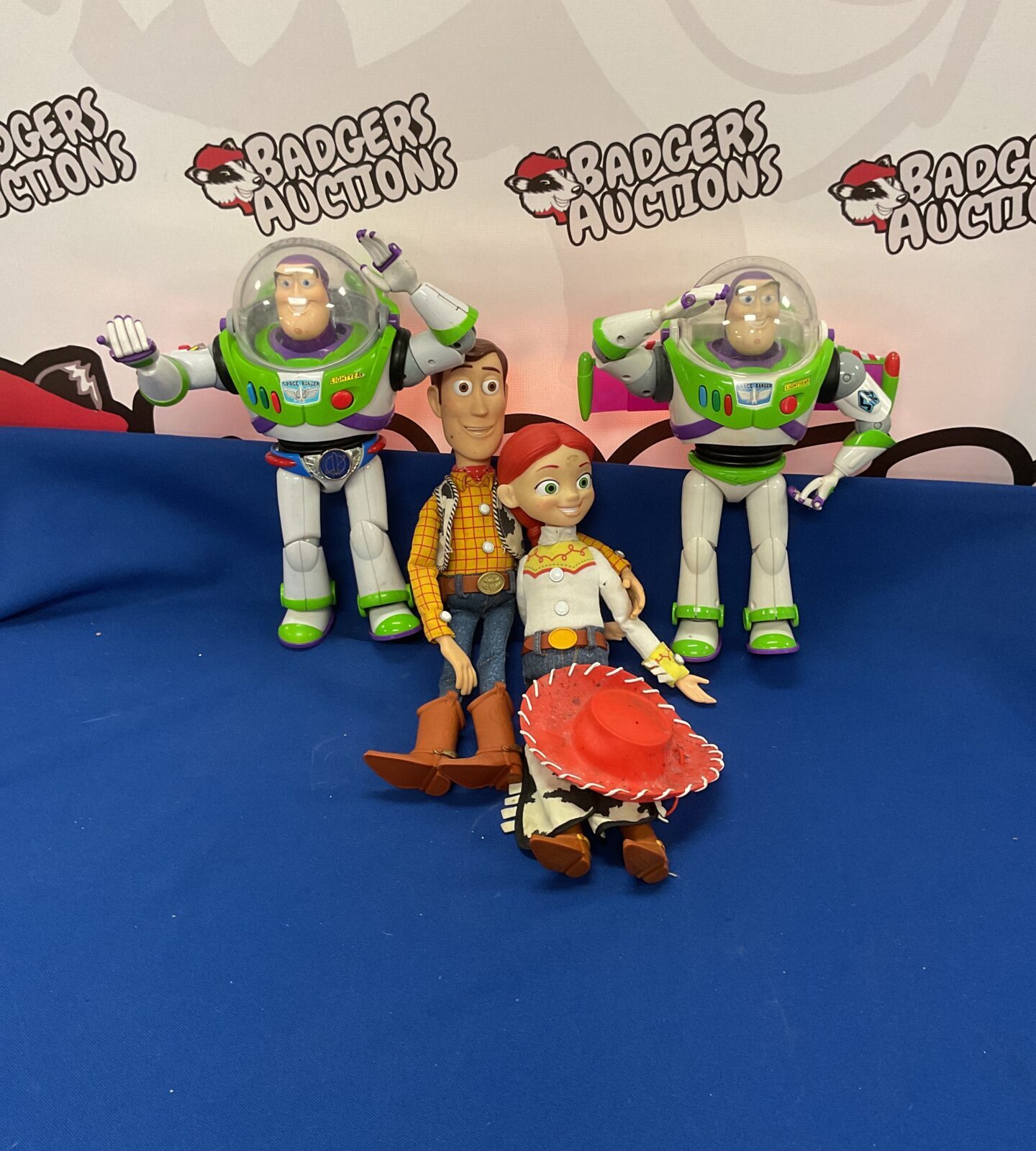 Four disney pixar thinkway toys toy story figures and action figures inc buzz lightyear, jessie and woody