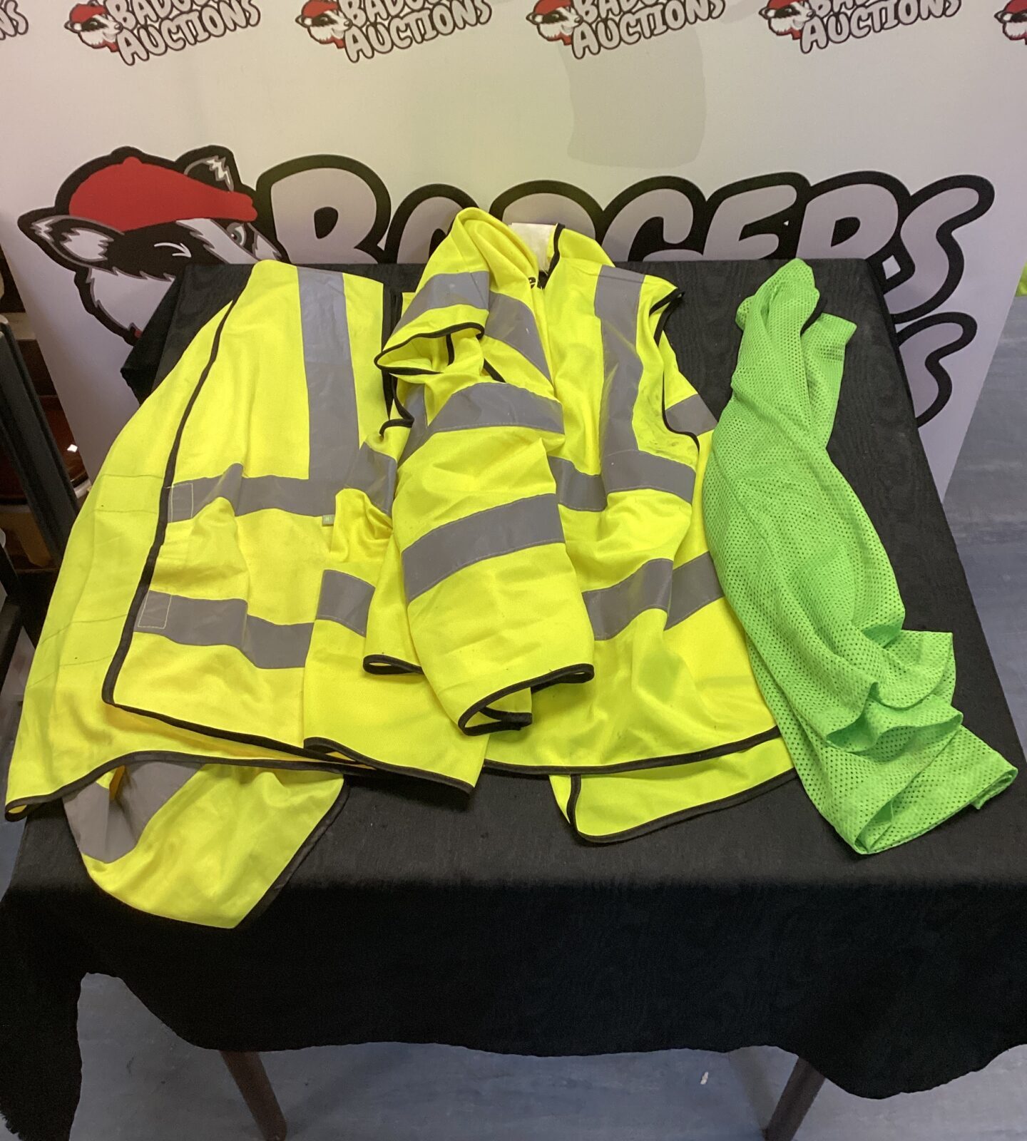 Four hi visibility vests