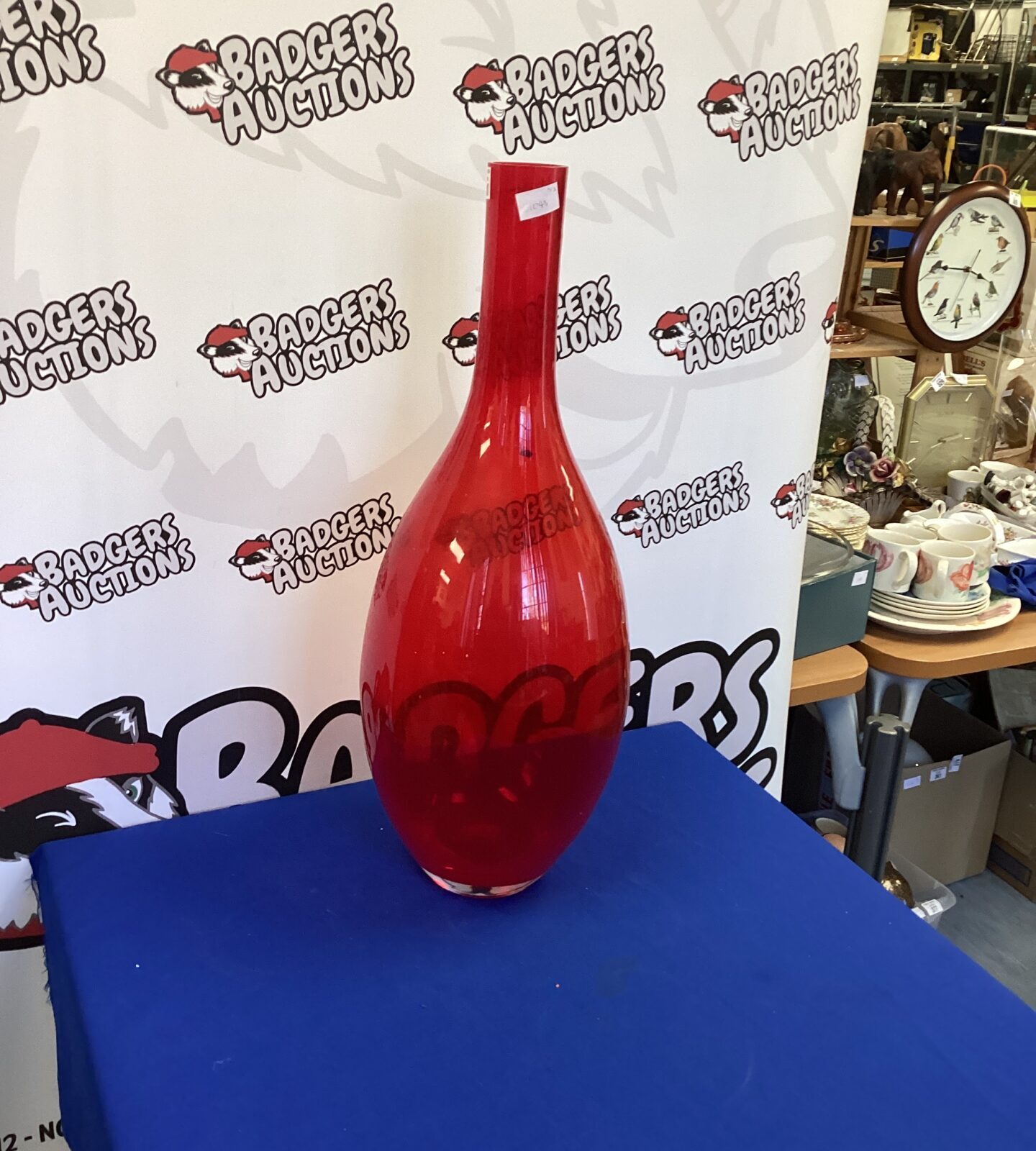 Large Red Glass Vase