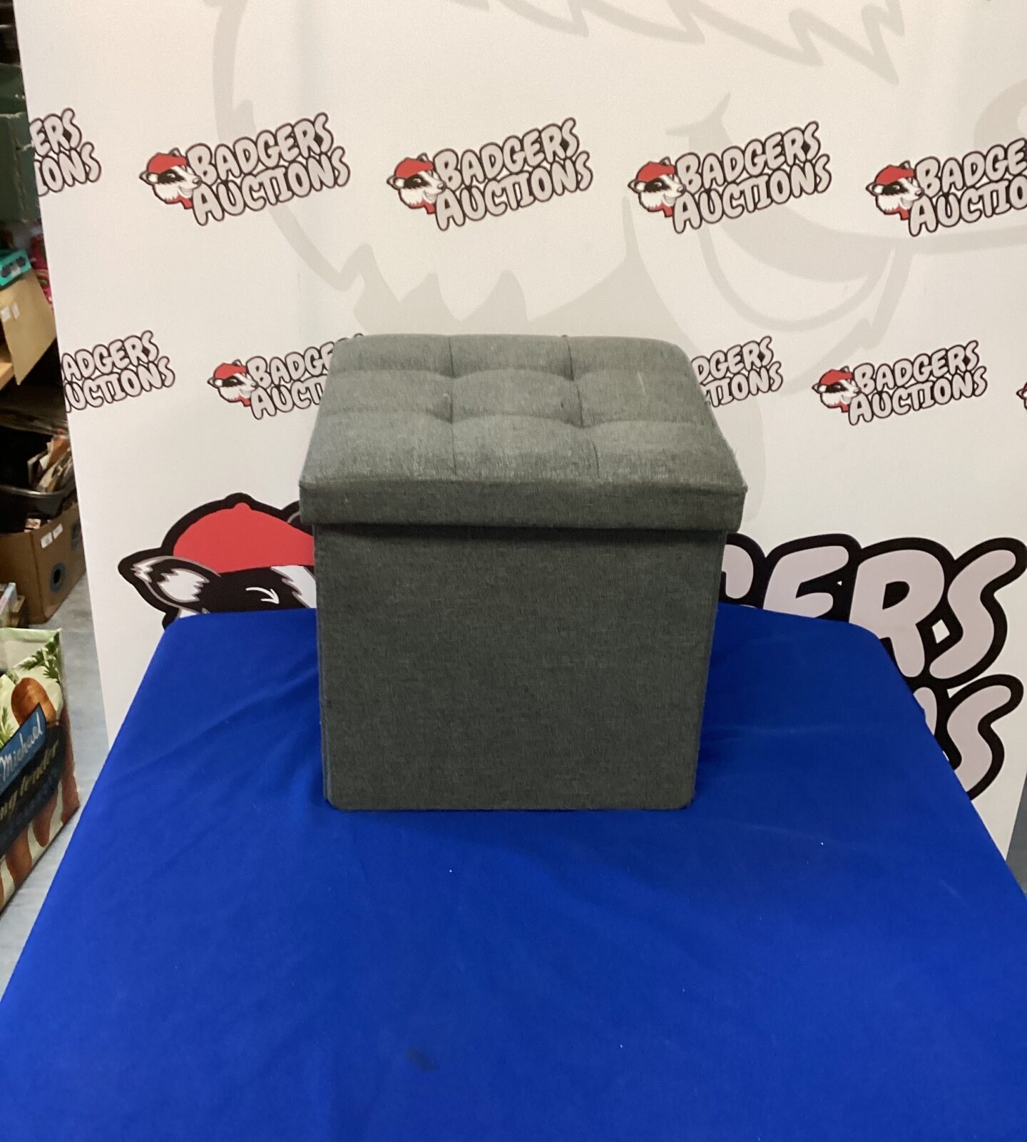 Grey padded Storage Box