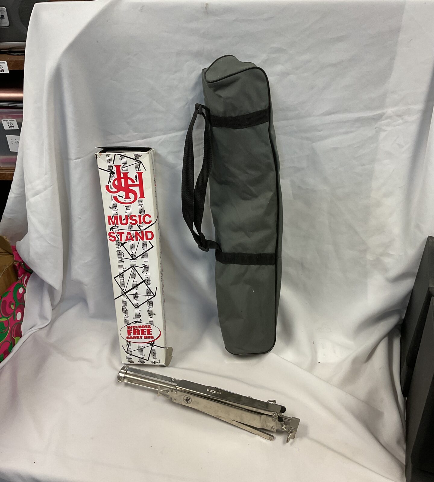 Two jsh metal music stands