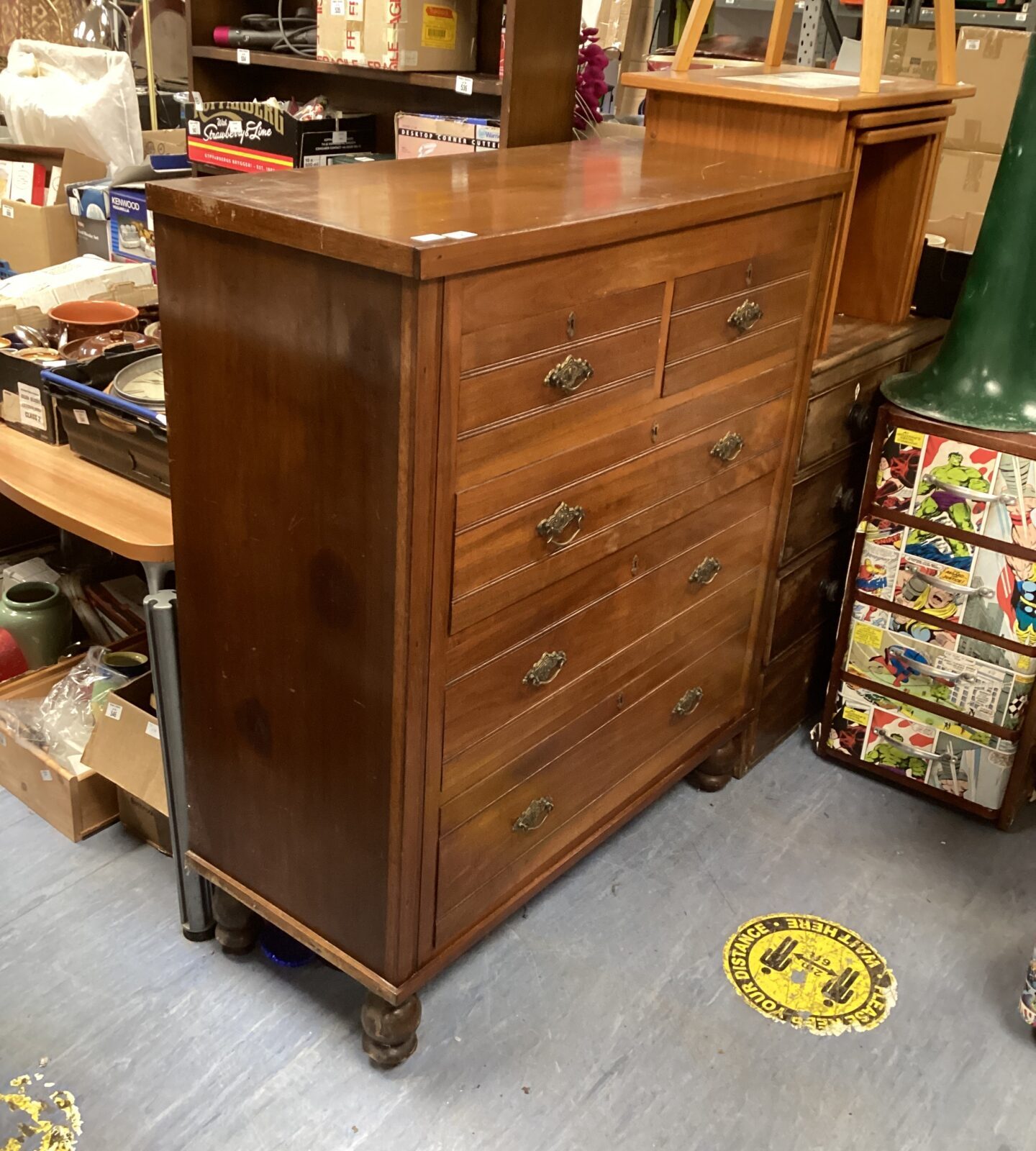 Vintage Two over Three Drawer Mahogany Cabinet 43”x 50”x 19”