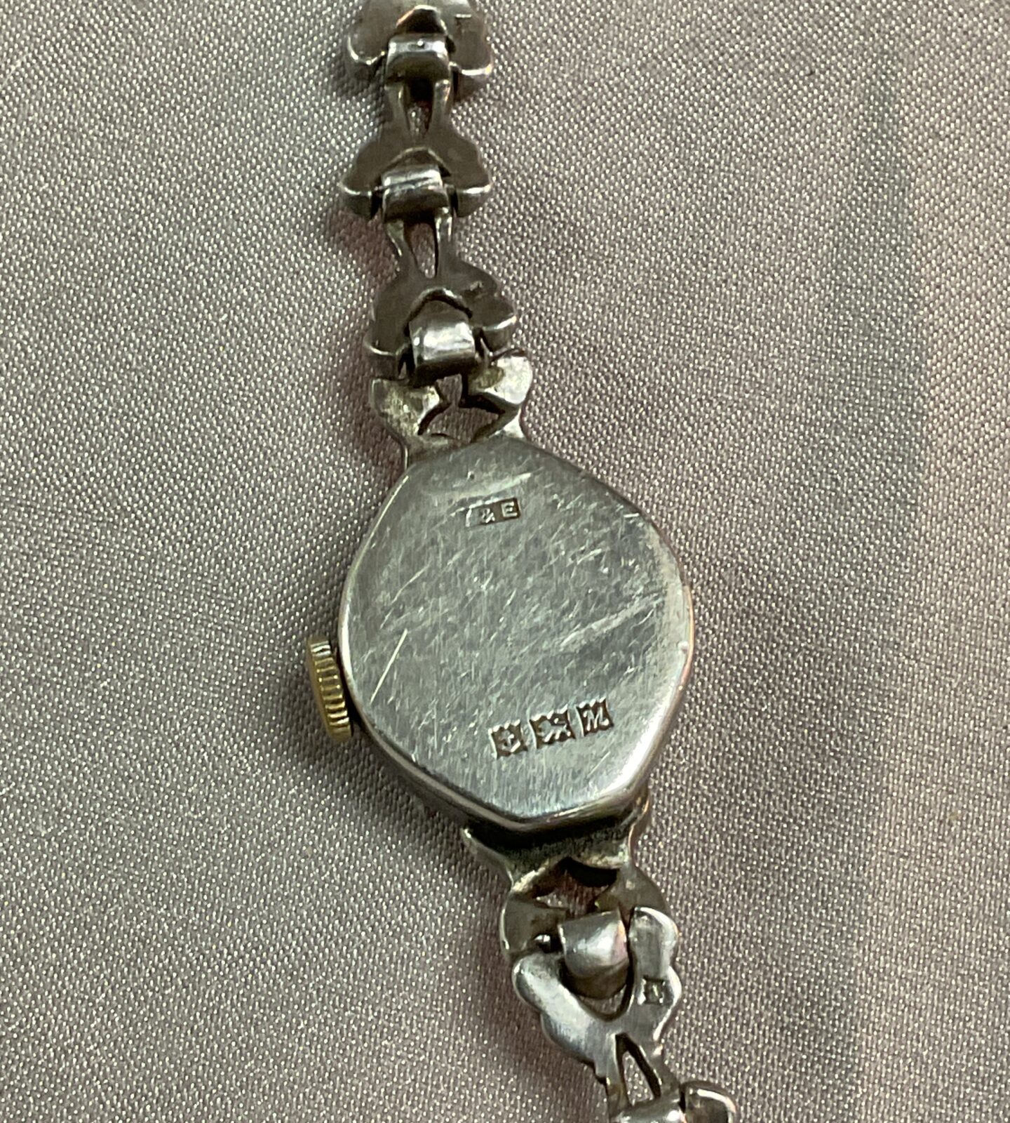 Hallmarked Silver Marcasite Accurist dress wristwatch - Image 2