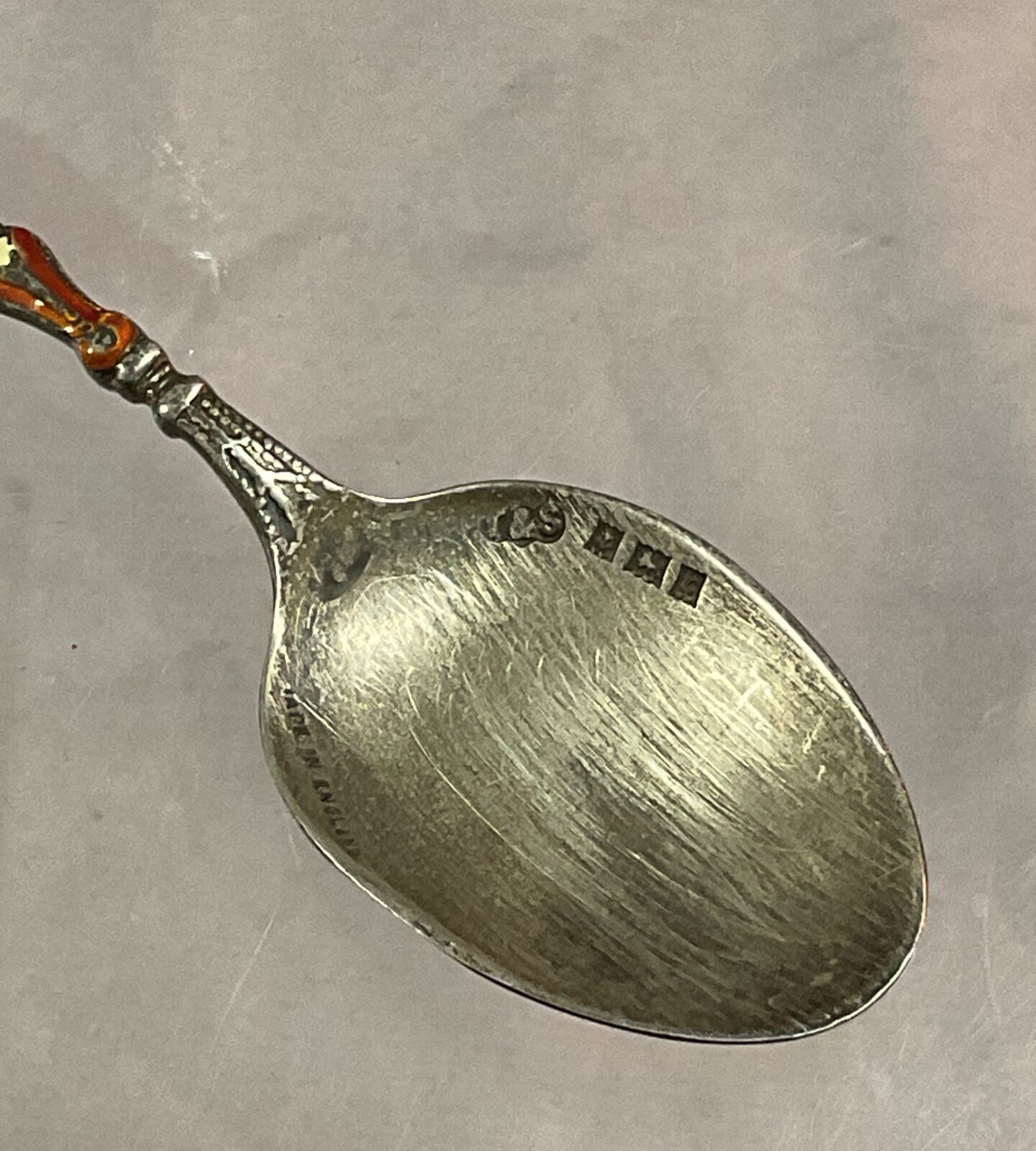 Hallmarked silver enamelled teaspoon - Image 2