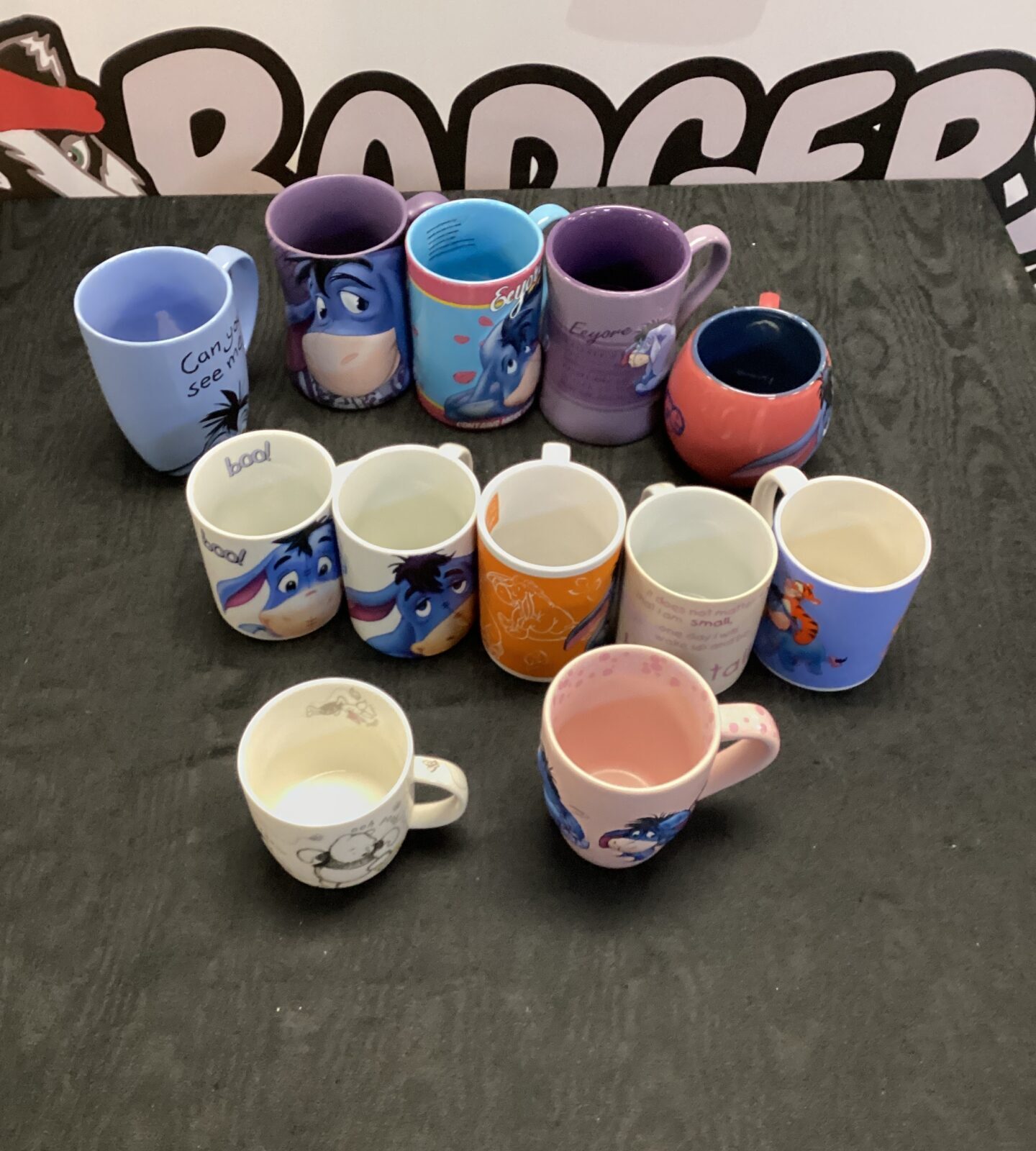 Box of whinnie the pooh mugs mostly eeyore