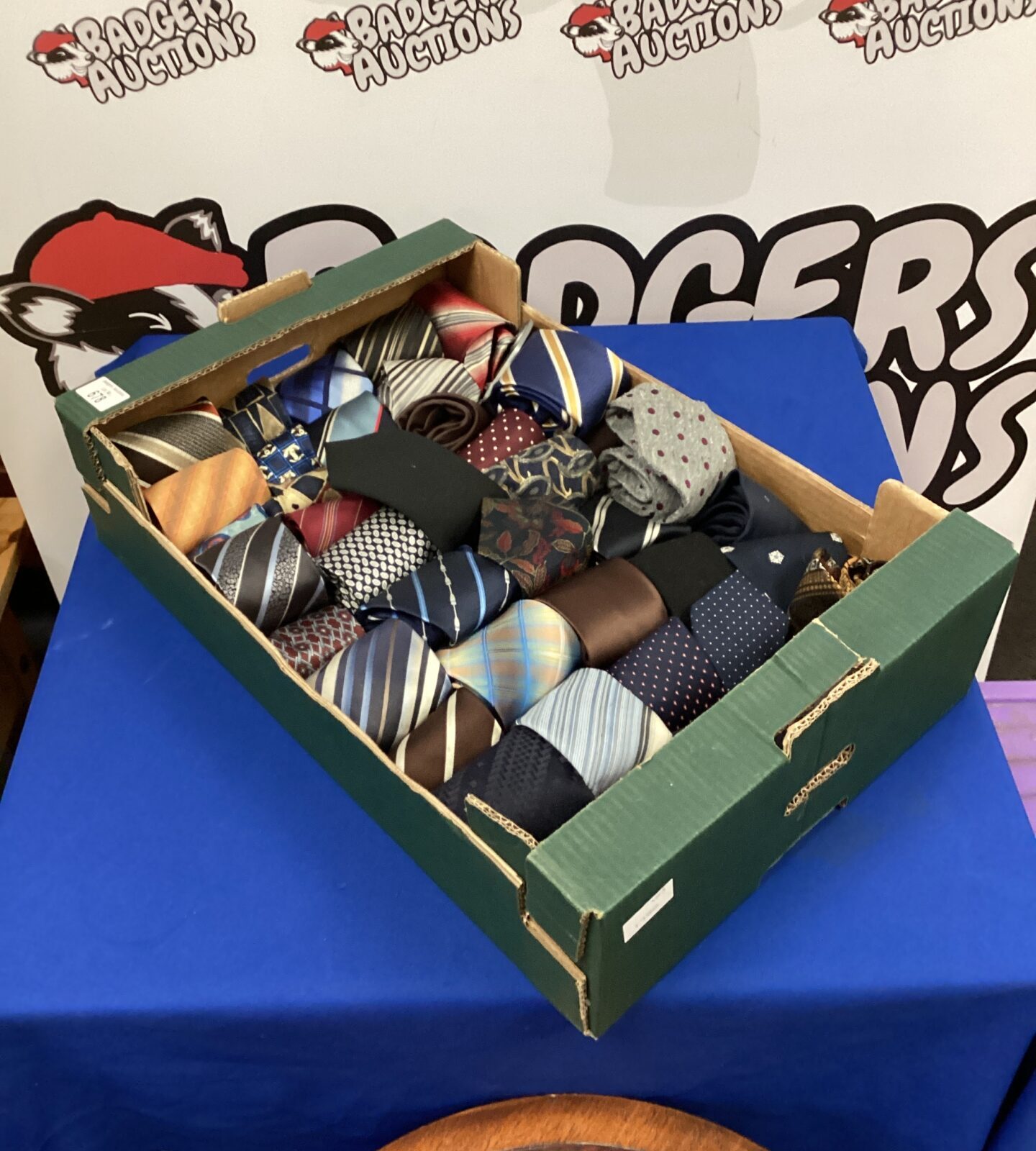 Box of silk ties
