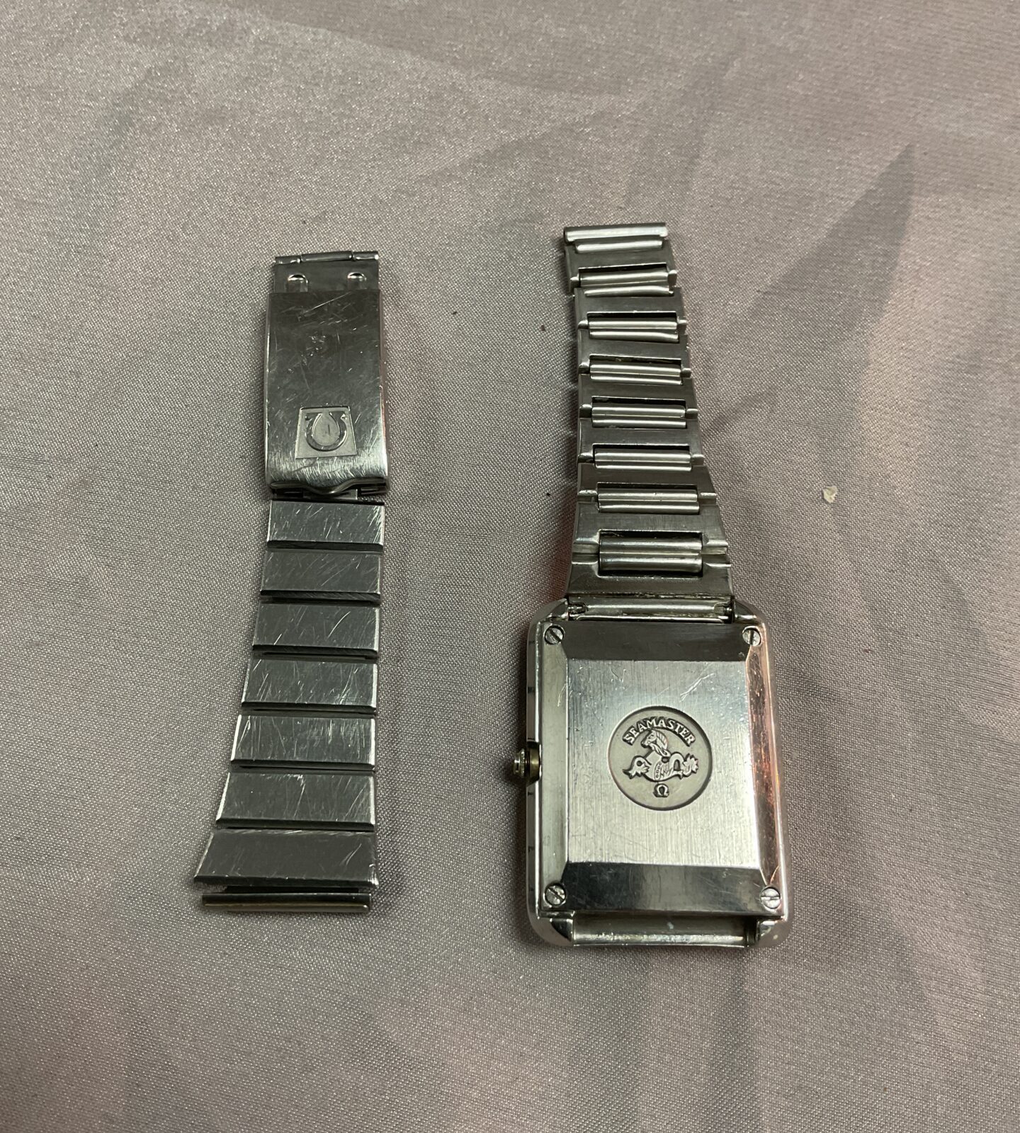 Vintage Omega Seamaster Quartz tank watch strap needs refitting - Image 2