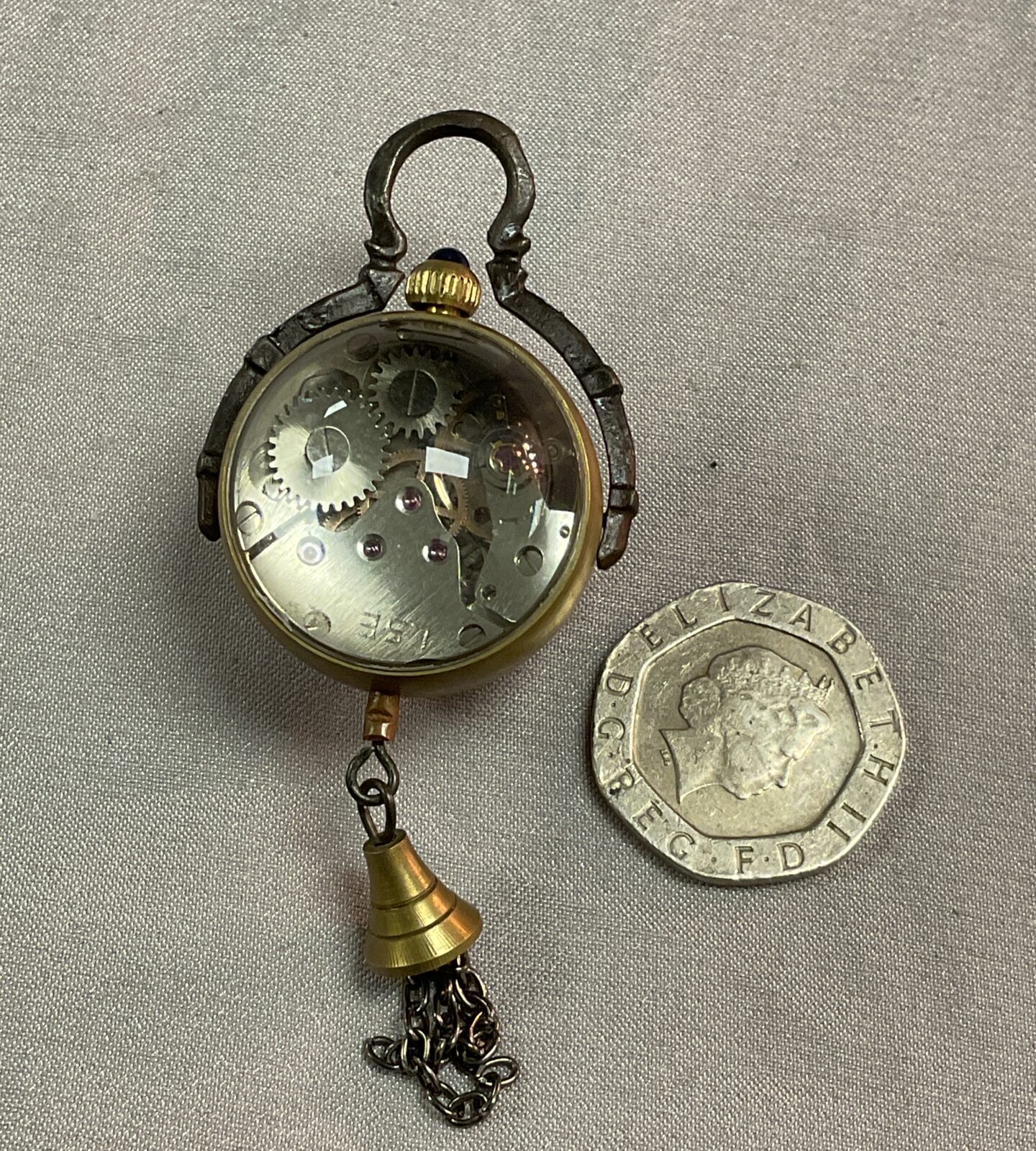 Vintage Omega style Ball pendant mechanical movement watchnworking - Image 2